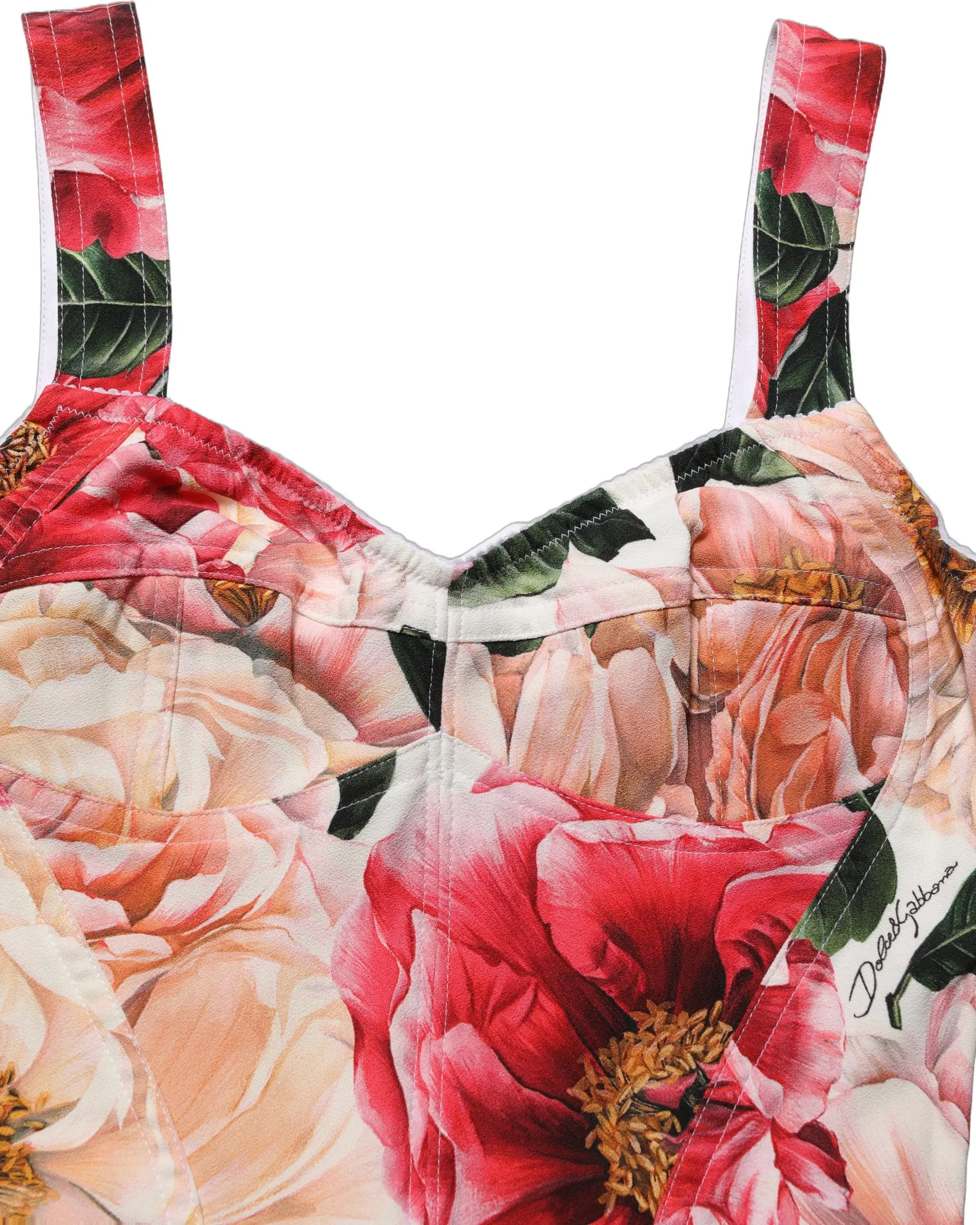 Укороченный топ-корсет Dolce & Gabbana с цветочным принтом
