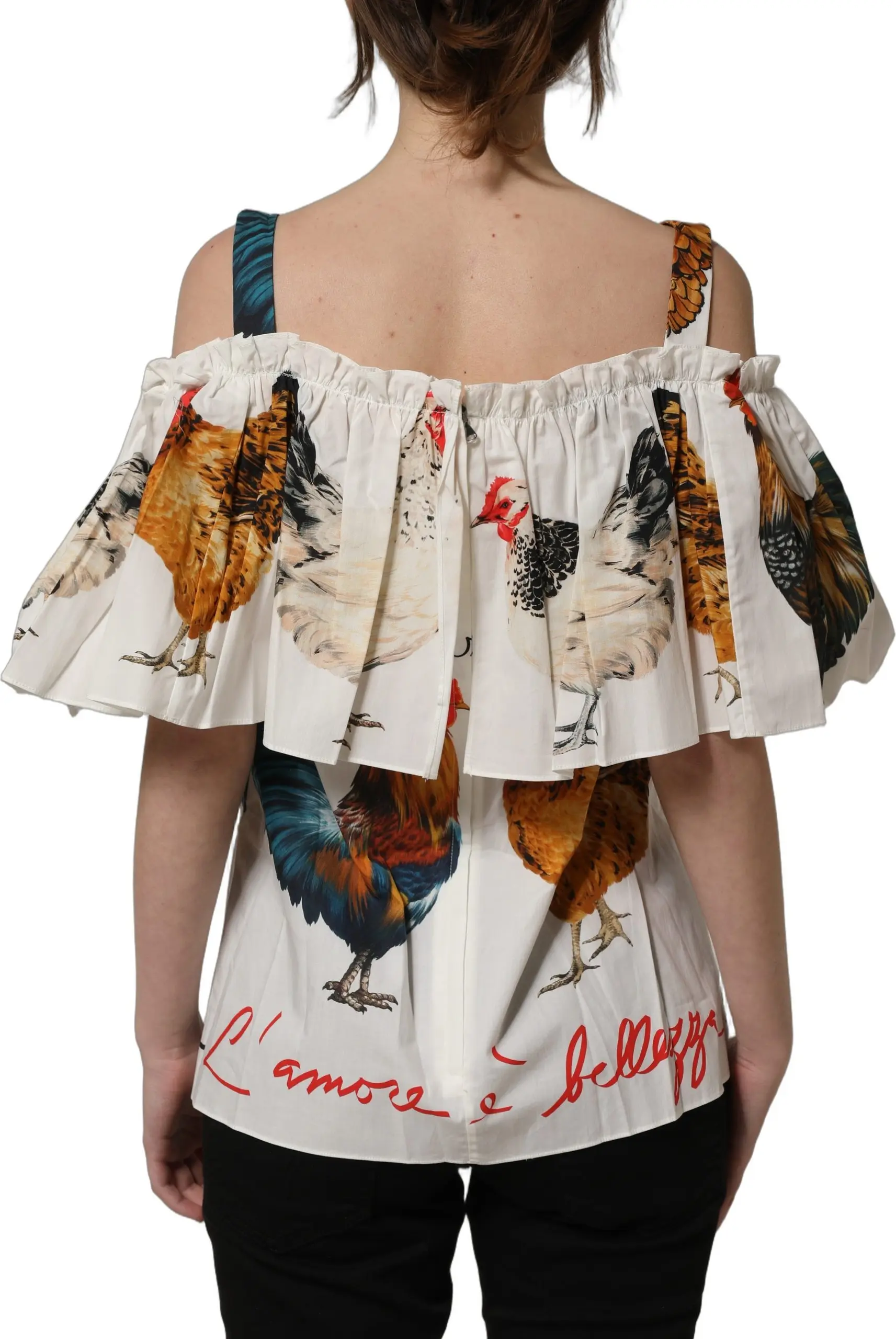 Топ Dolce & Gabbana с открытыми плечами из поплина