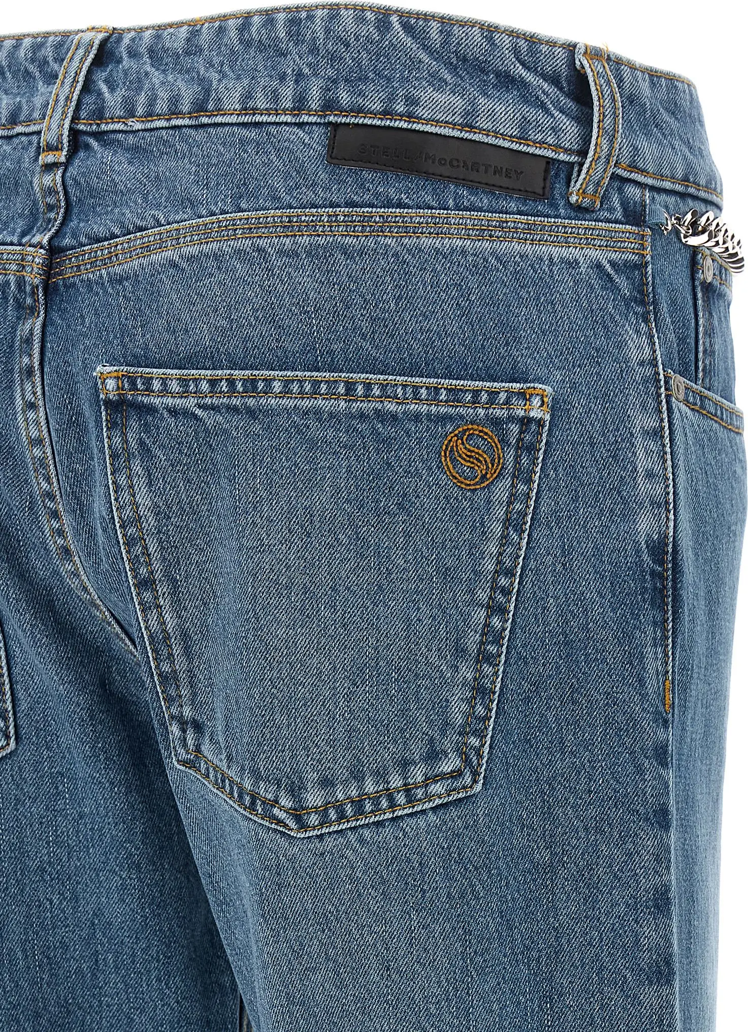 Blue Cotton Cropped Jeans by Stella McCartney