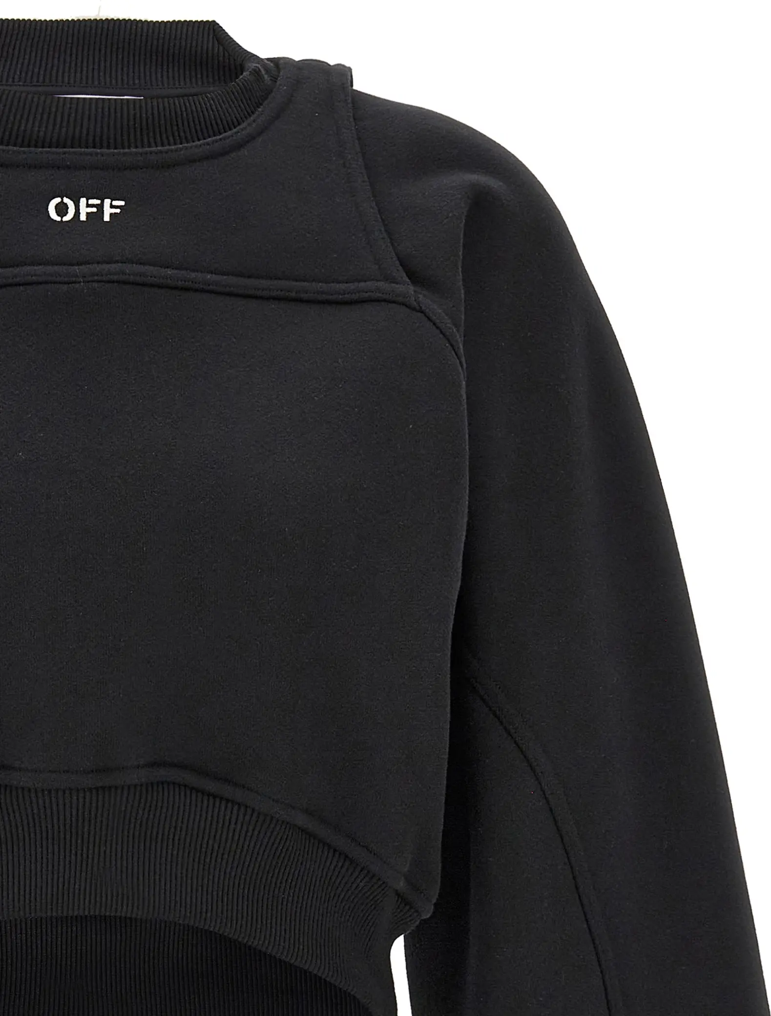 Bicolor Cotton Sweatshirt Off-White