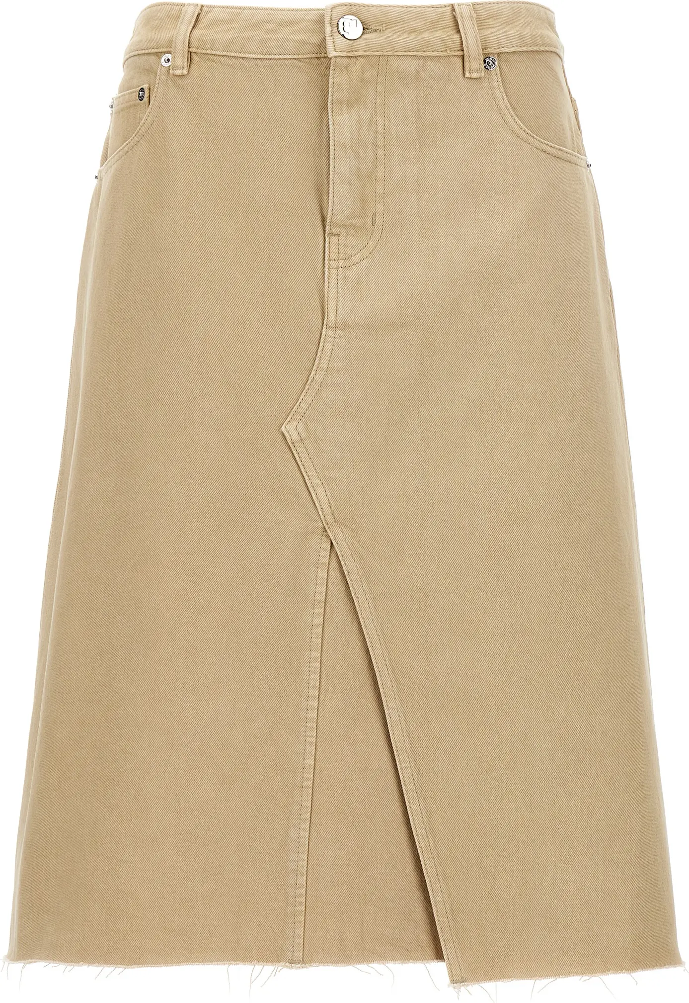 Tory Burch Deconstructed Midi Paxtali denim yubka