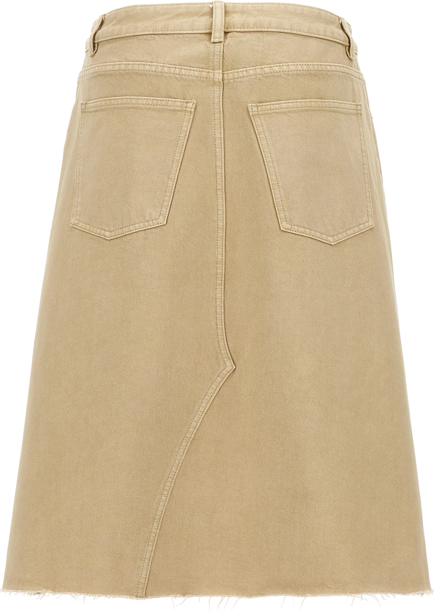Tory Burch Deconstructed Midi Cotton Denim Skirt