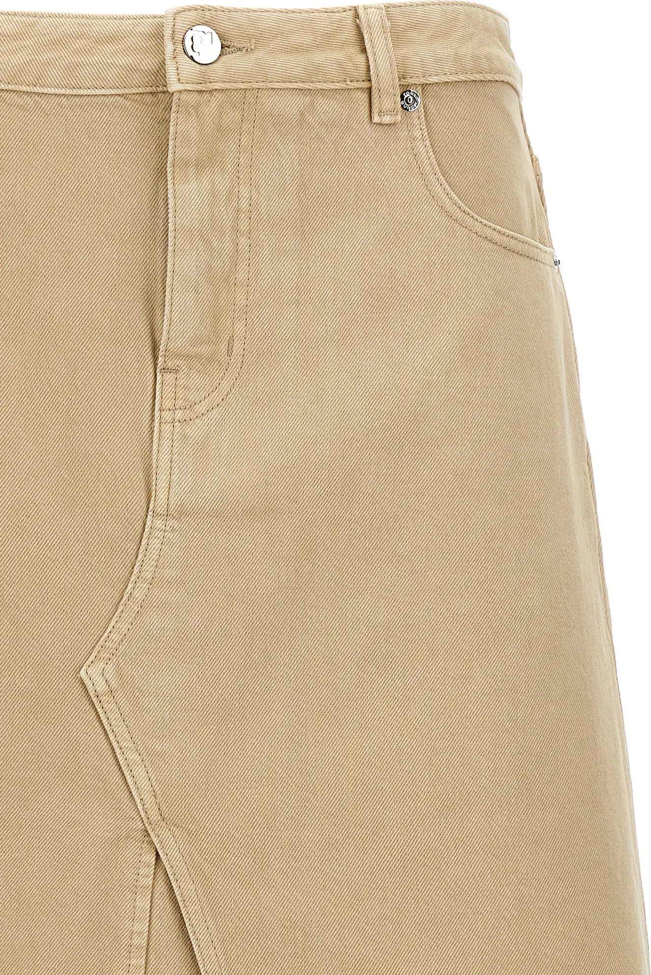 Tory Burch Deconstructed Midi Cotton Denim Skirt