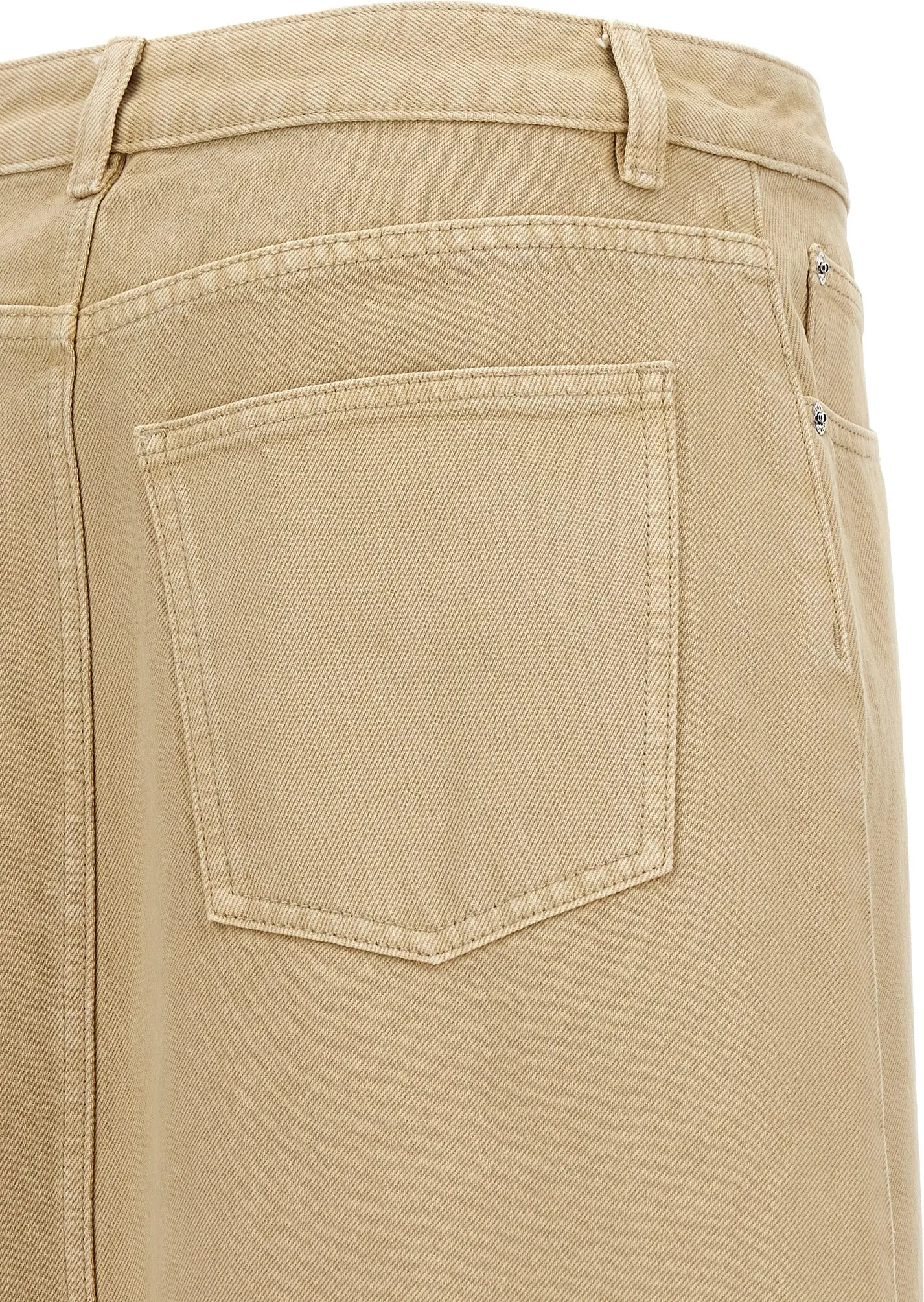 Tory Burch Deconstructed Midi Cotton Denim Skirt