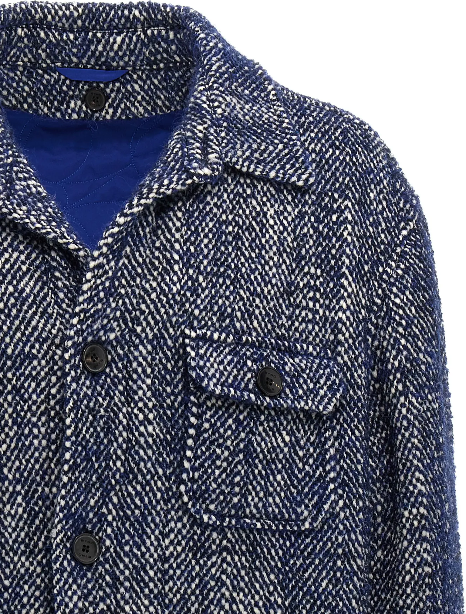Jacket Blue Wool Full-Length Jacket