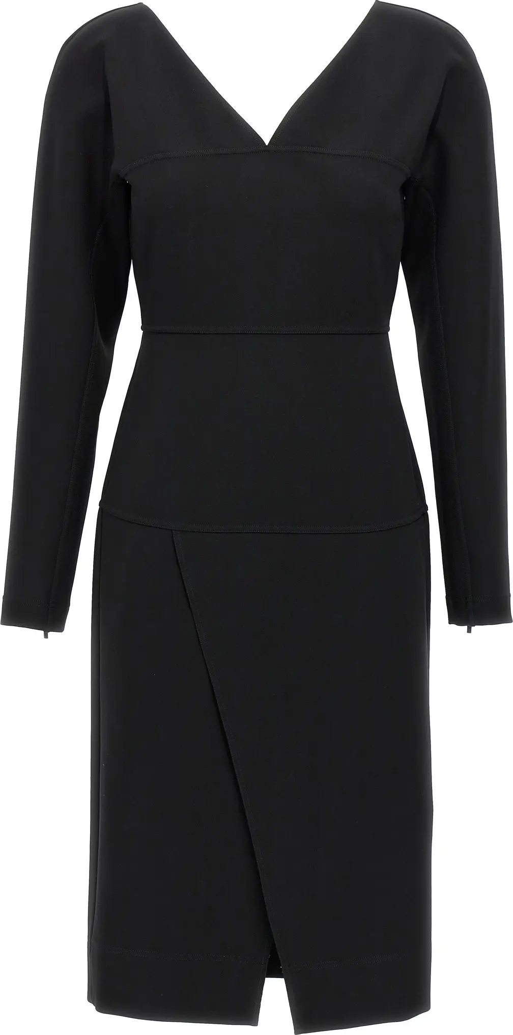 Black Viscose Midi Dress Fendi