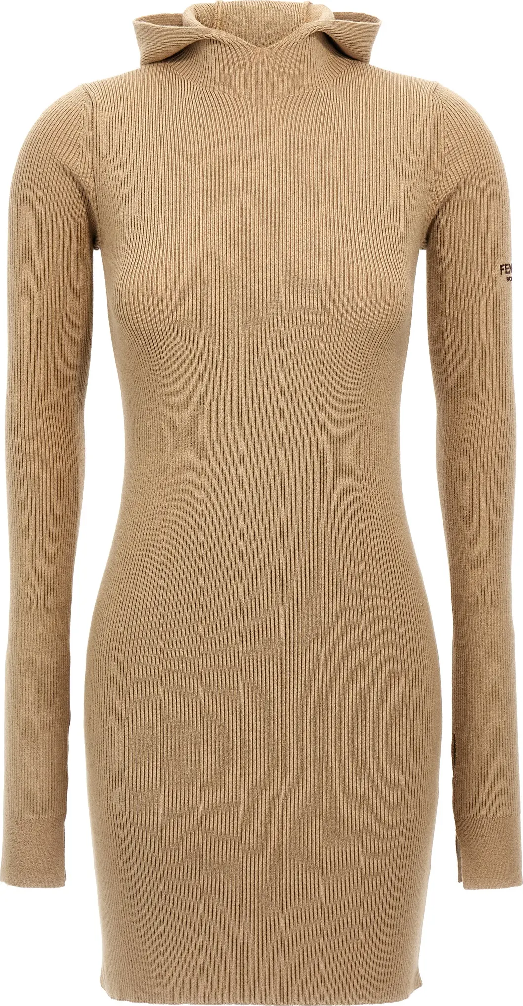 Beige Wool Short Dress Fendi