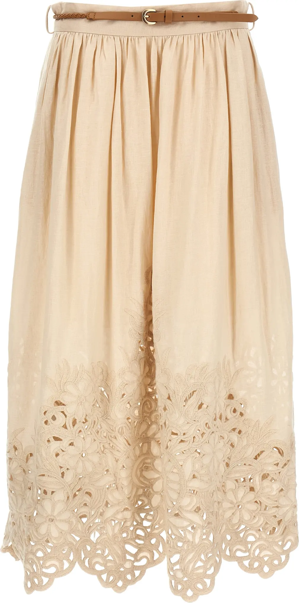 Skirt Zimmermann Beige Linen Midi