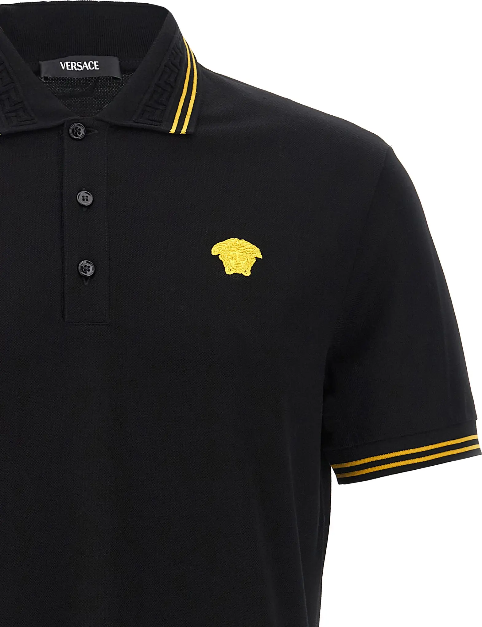 Polo Shirt Versace Black Cotton