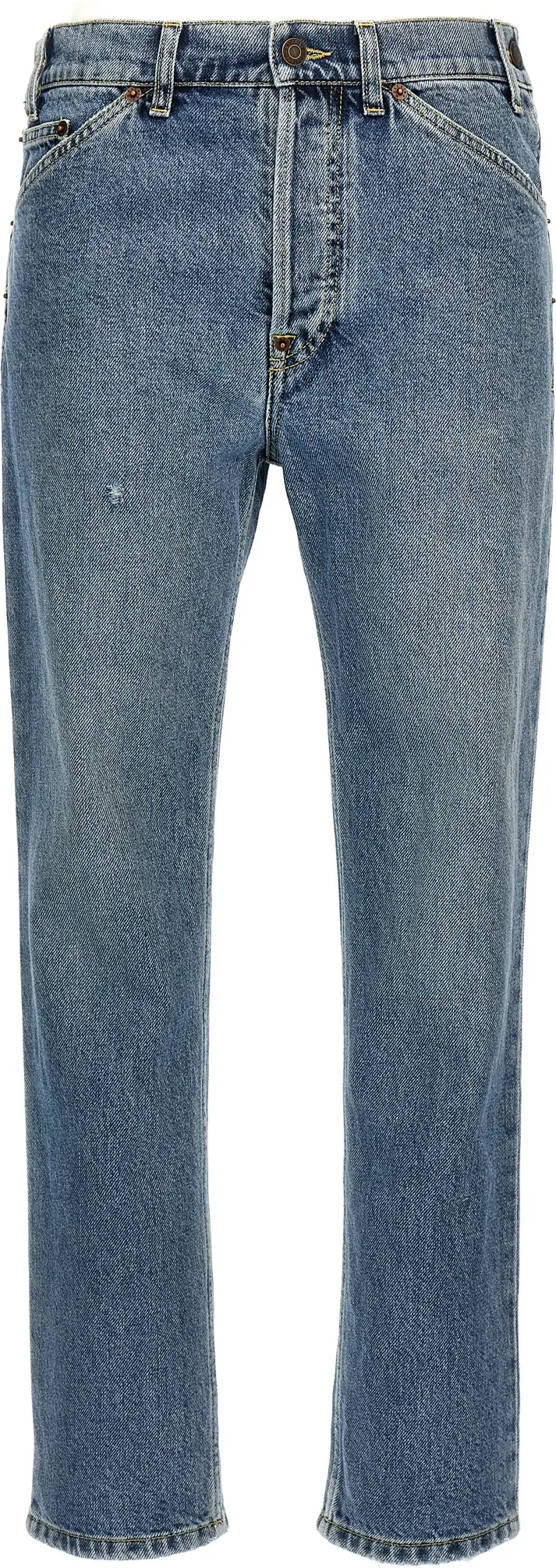 Blue Cotton Straight-Leg Jeans Moschino