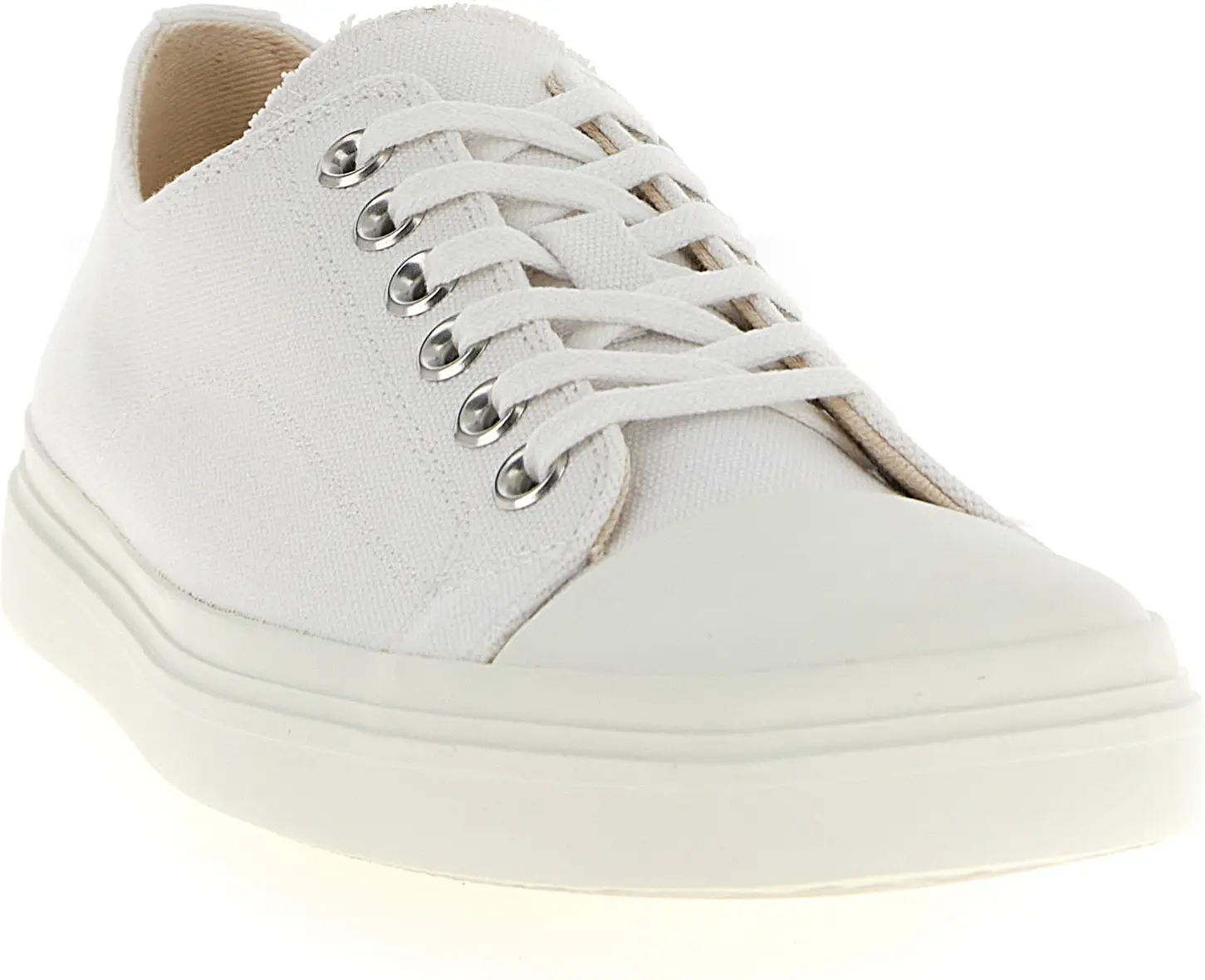 Low Top Sneakers White Cotton