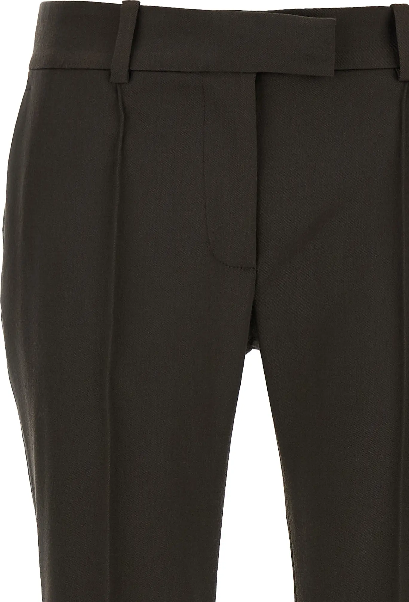 The Attico Brown Virgin Wool Flared Pants