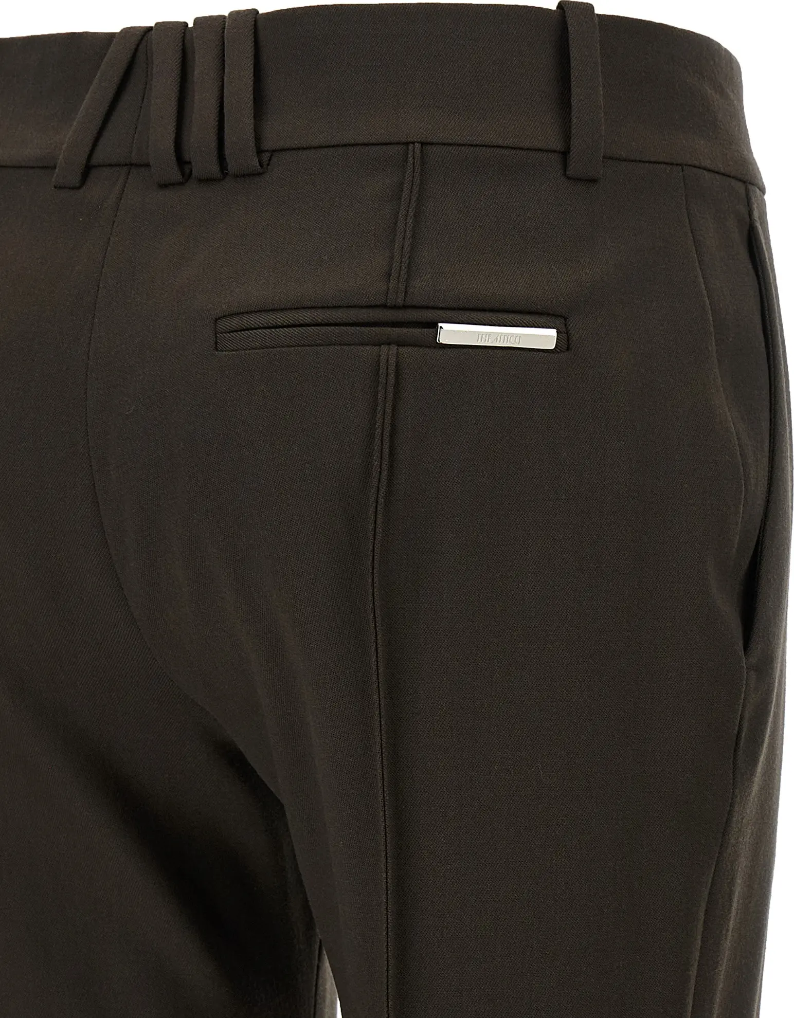 The Attico Brown Virgin Wool Flared Pants