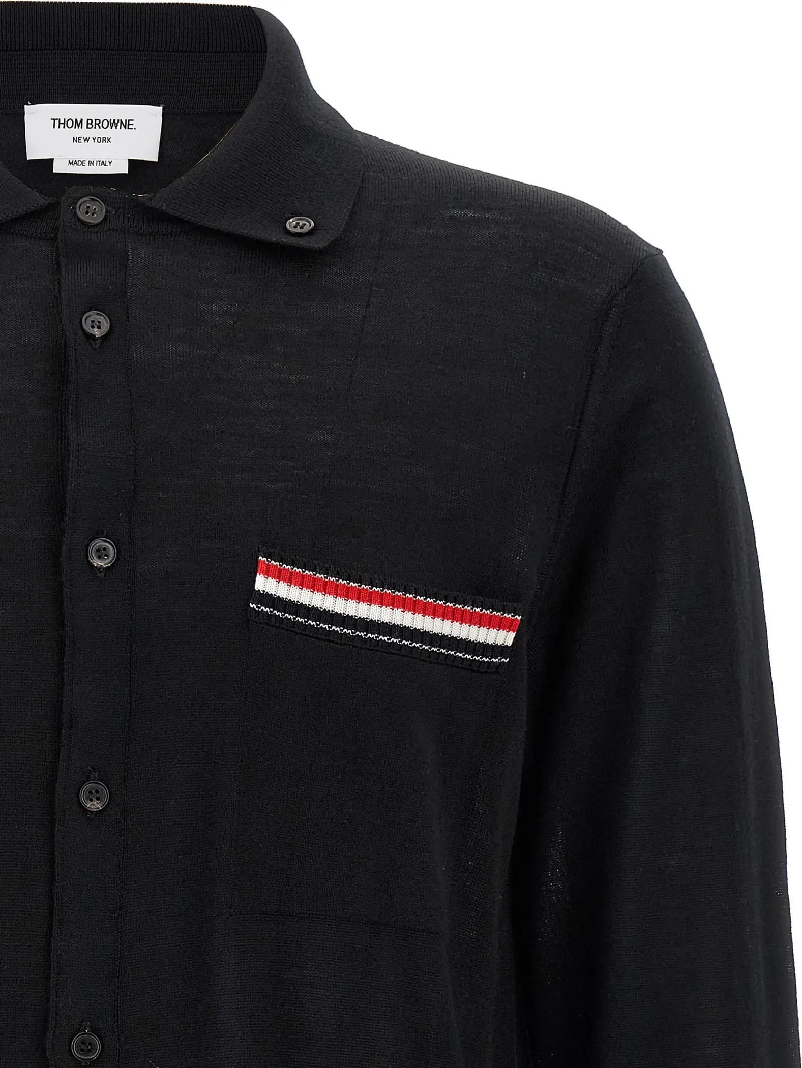 Кардиган Thom Browne Черный кардиган из шерсти ягненка