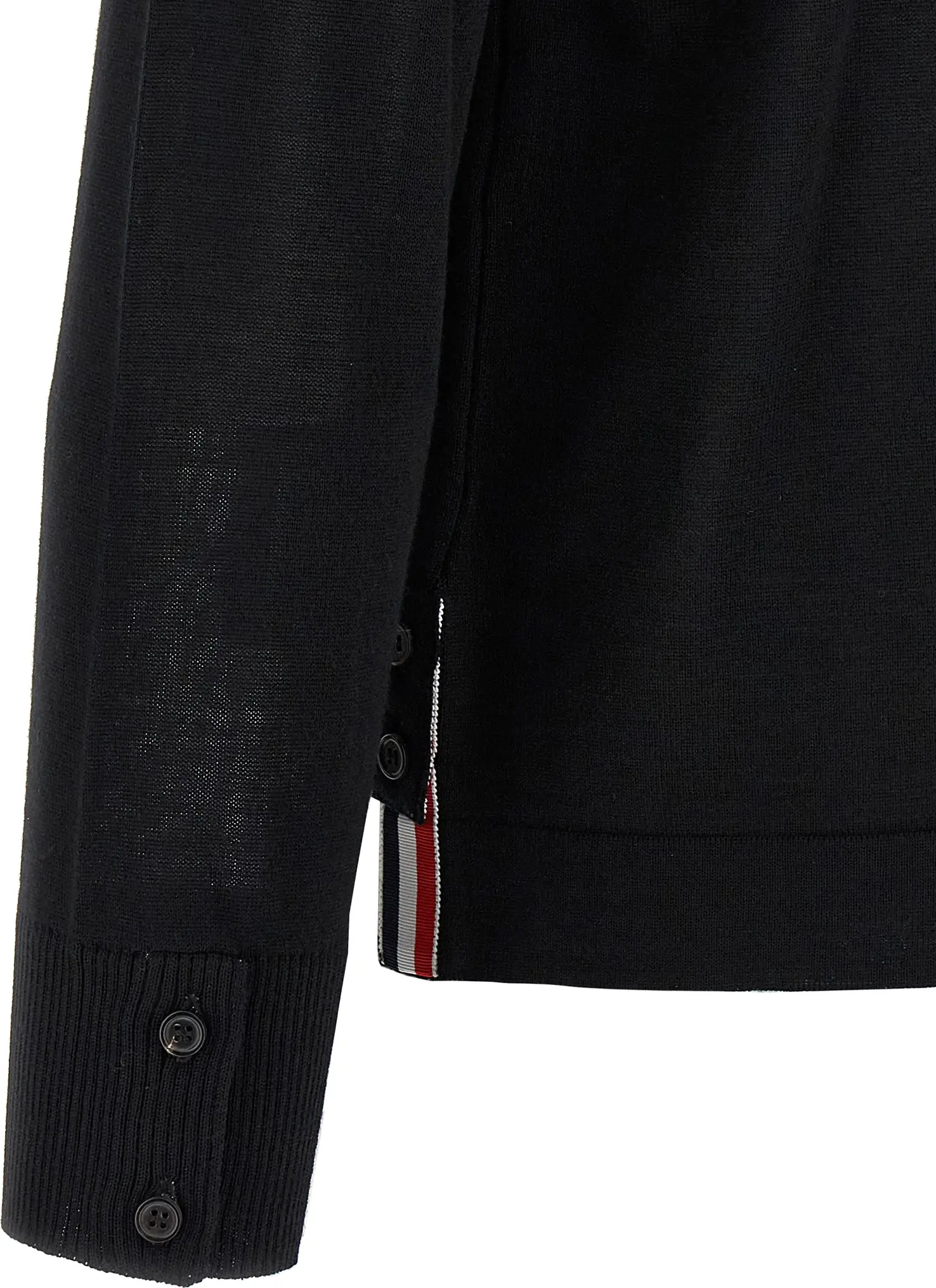 Кардиган Thom Browne Черный кардиган из шерсти ягненка