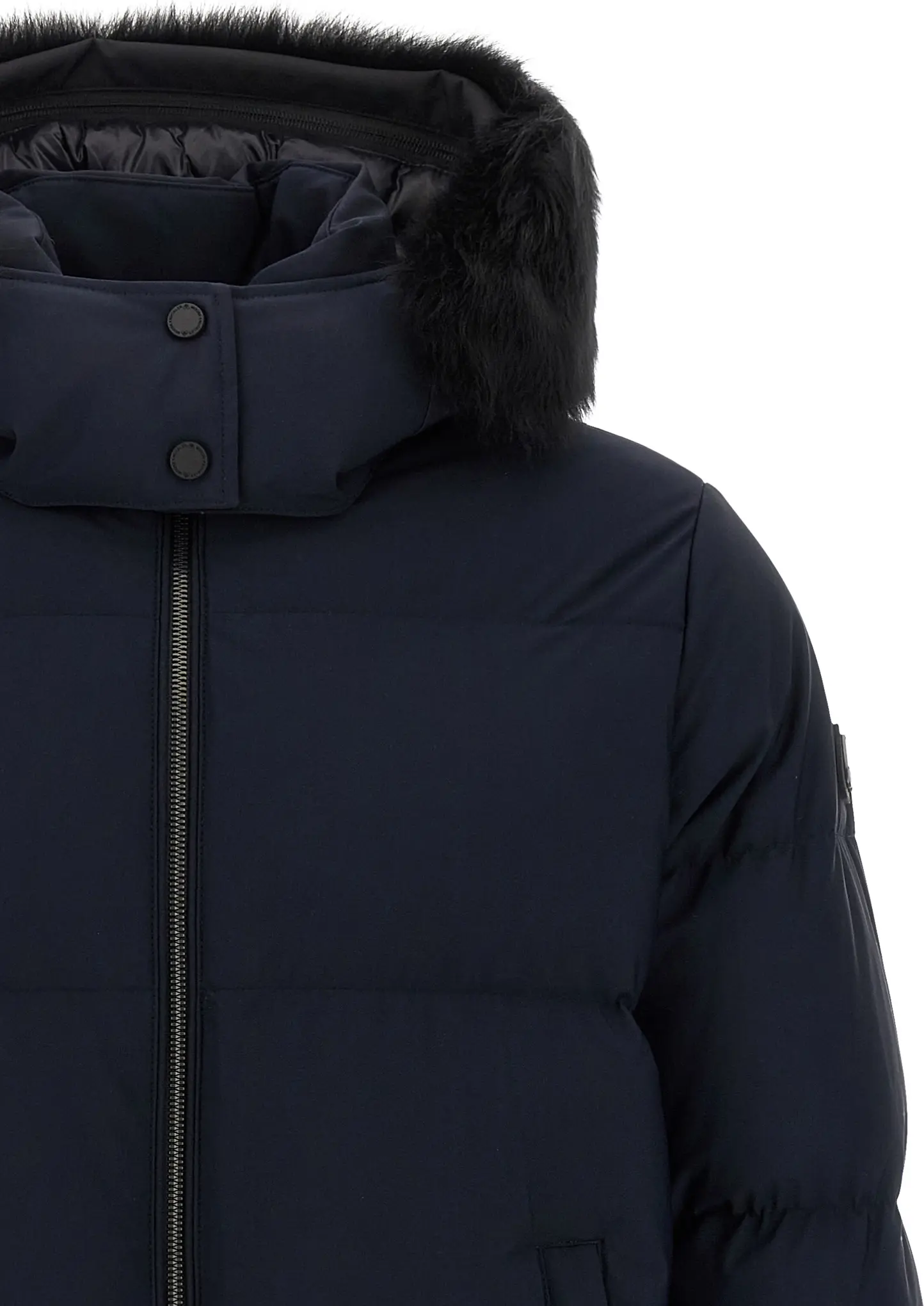 Ko'k Rangli Neylon To'liq Uzunlikdagi Yengil Yengil Kurtka Moose Knuckles