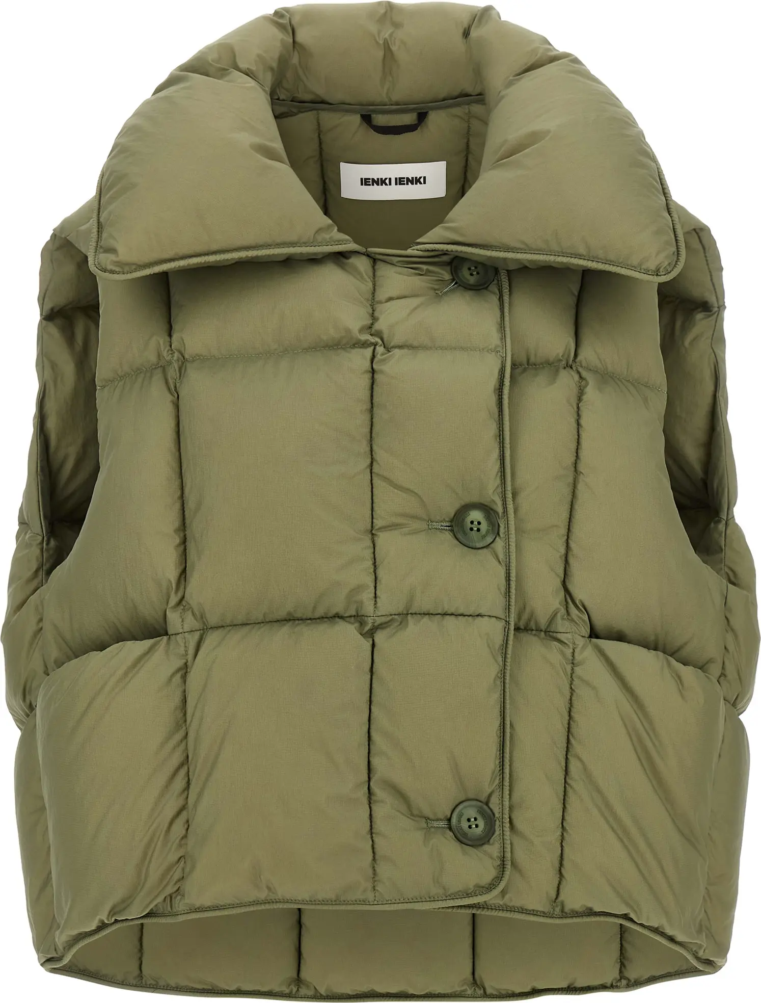Bicolor Nylon Sleeveless Jacket Ienki Ienki