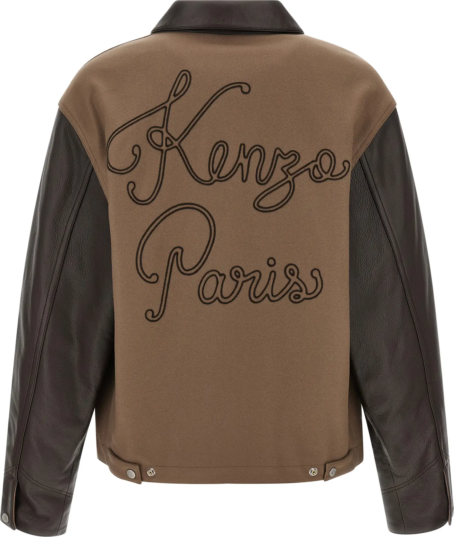 Jacket Kenzo Brown Virgin Wool Leather Jacket