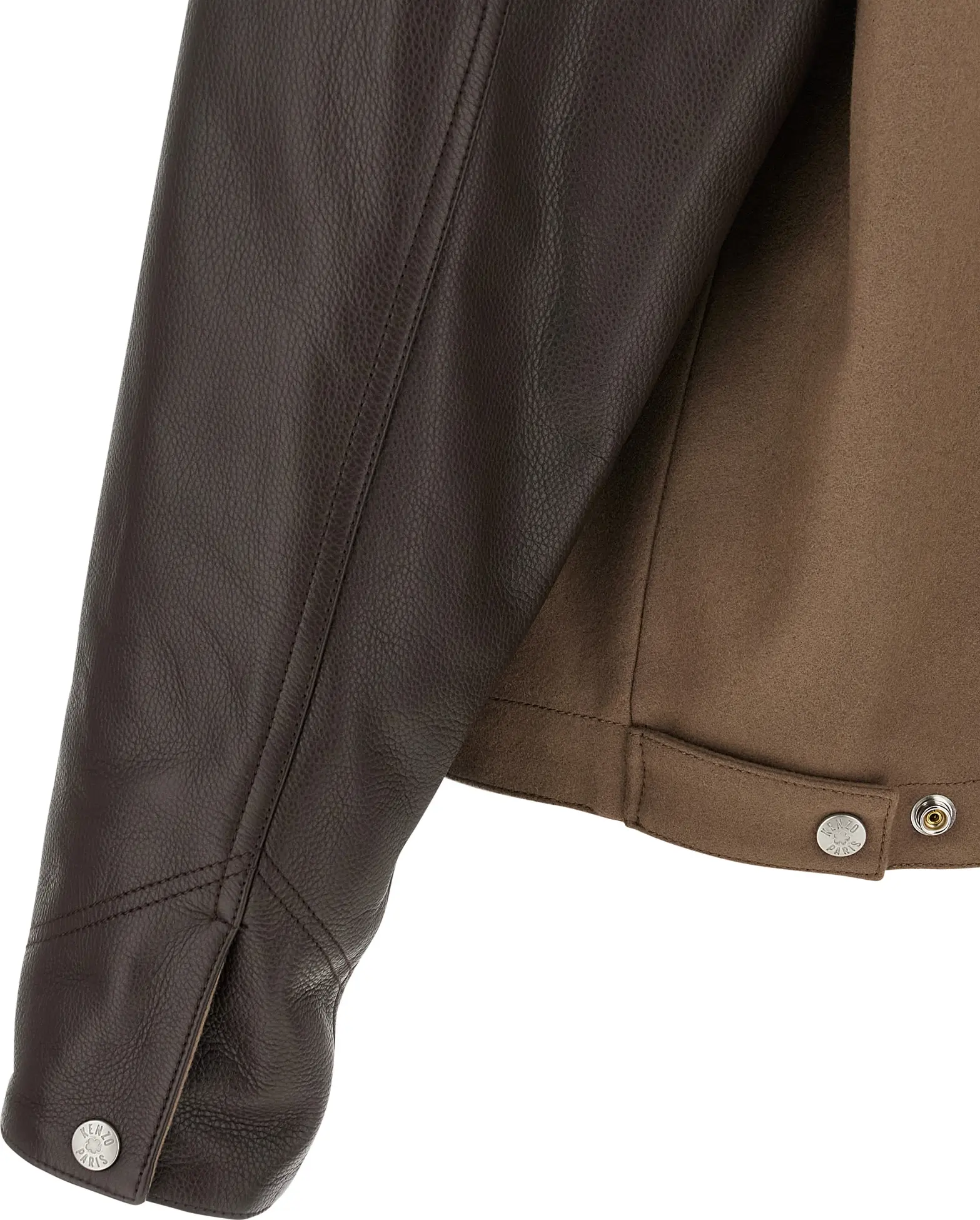 Jacket Kenzo Brown Virgin Wool Leather Jacket