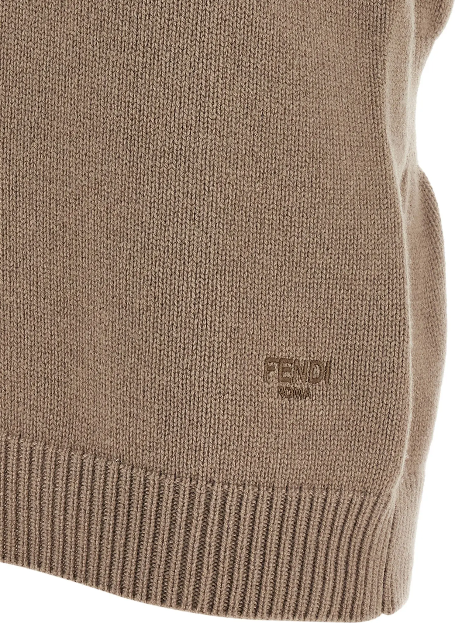 Бежевый жилет Fendi из кашемира без рукавов