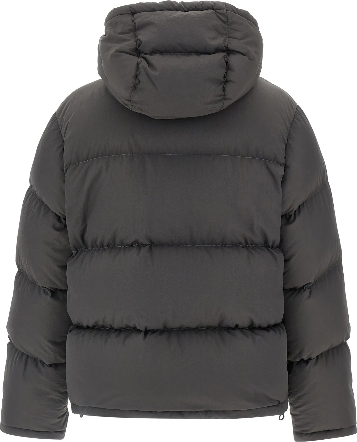Gray Polyamide Full-Length Jacket