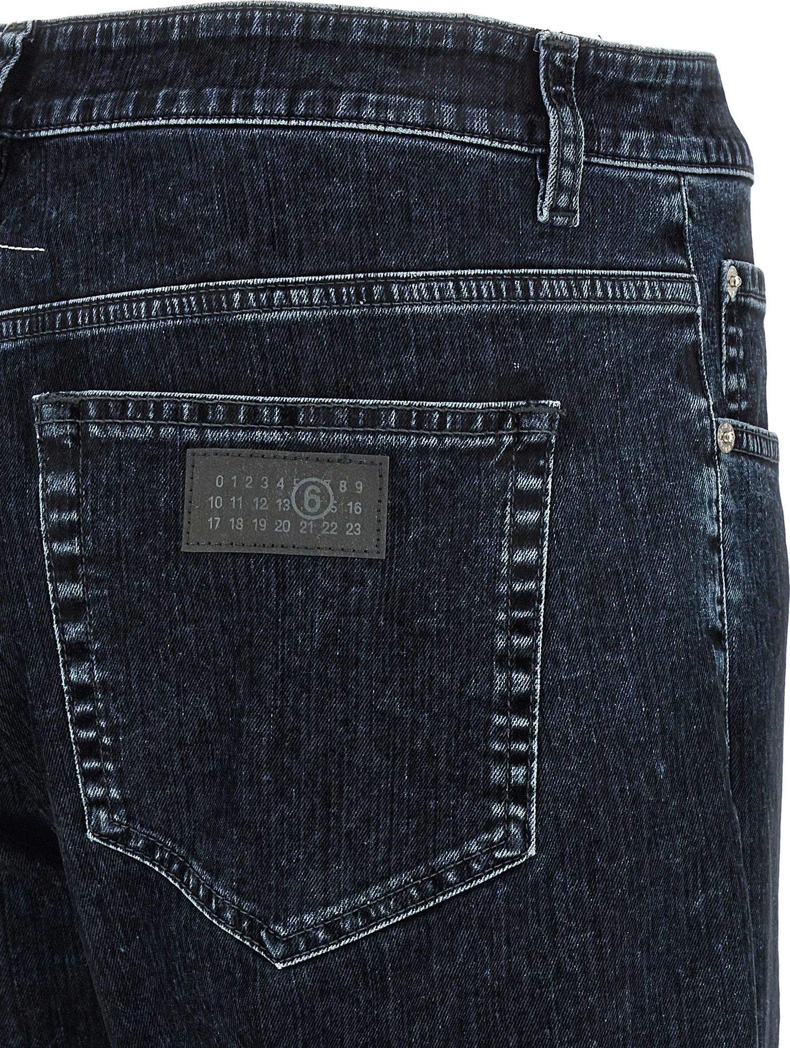 Джинсы MM6 Maison Margiela Черные хлопковые прямого кроя