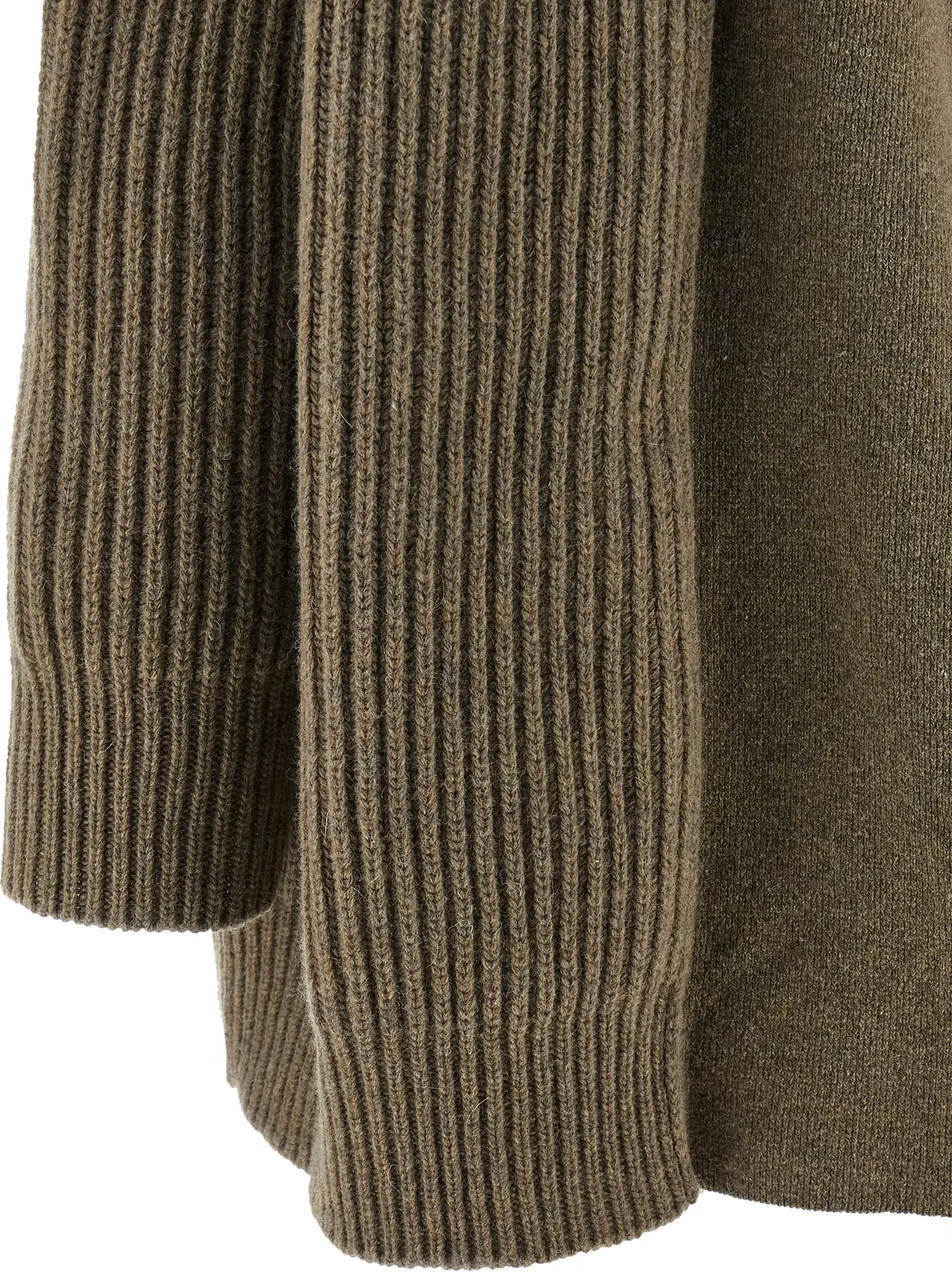 Короткое платье MM6 Maison Margiela из натуральной шерсти бежевого цвета