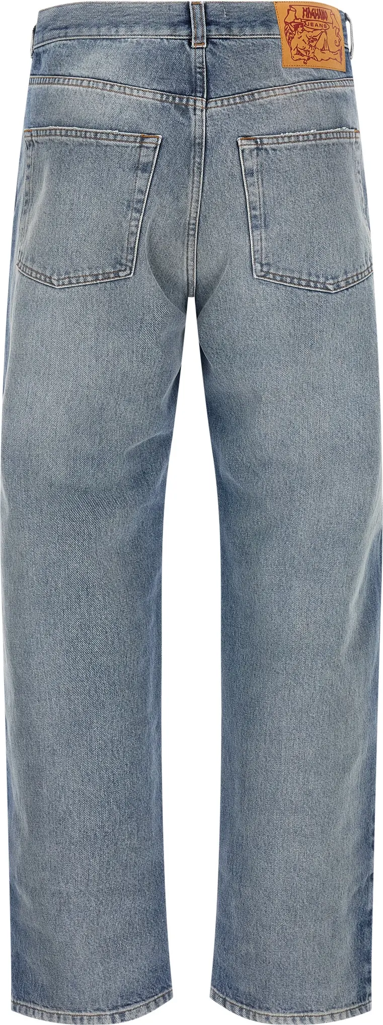 Blue Cotton Straight-Leg Jeans Magliano