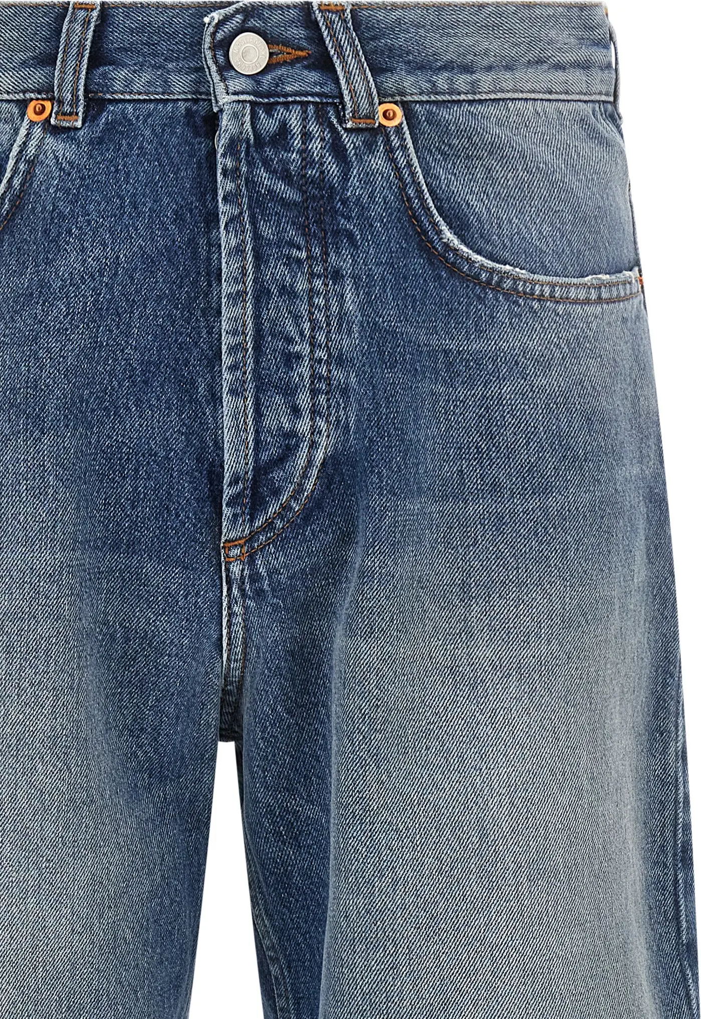 Blue Cotton Straight-Leg Jeans Magliano