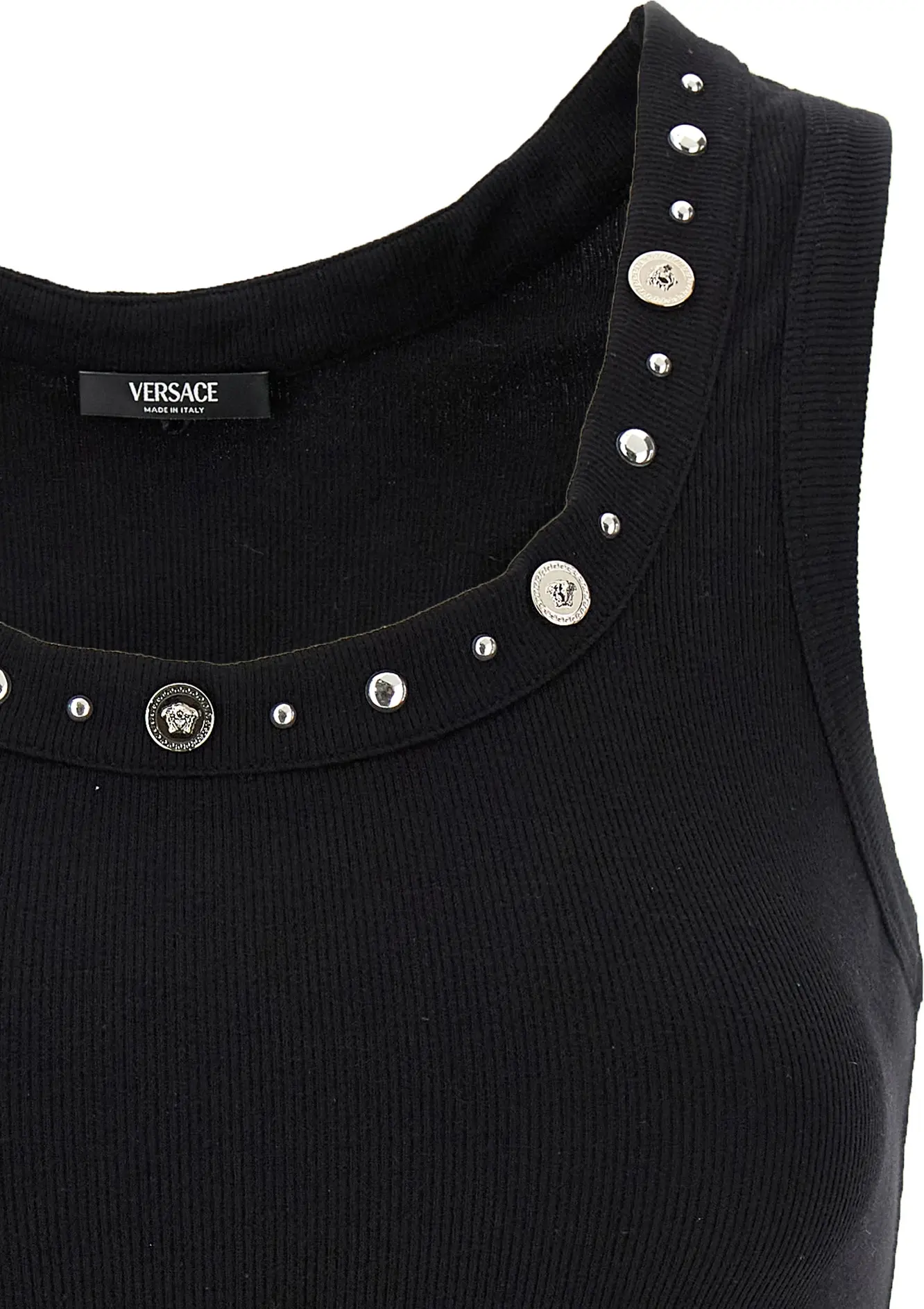 T-Shirt Versace Black Cotton Sleeveless