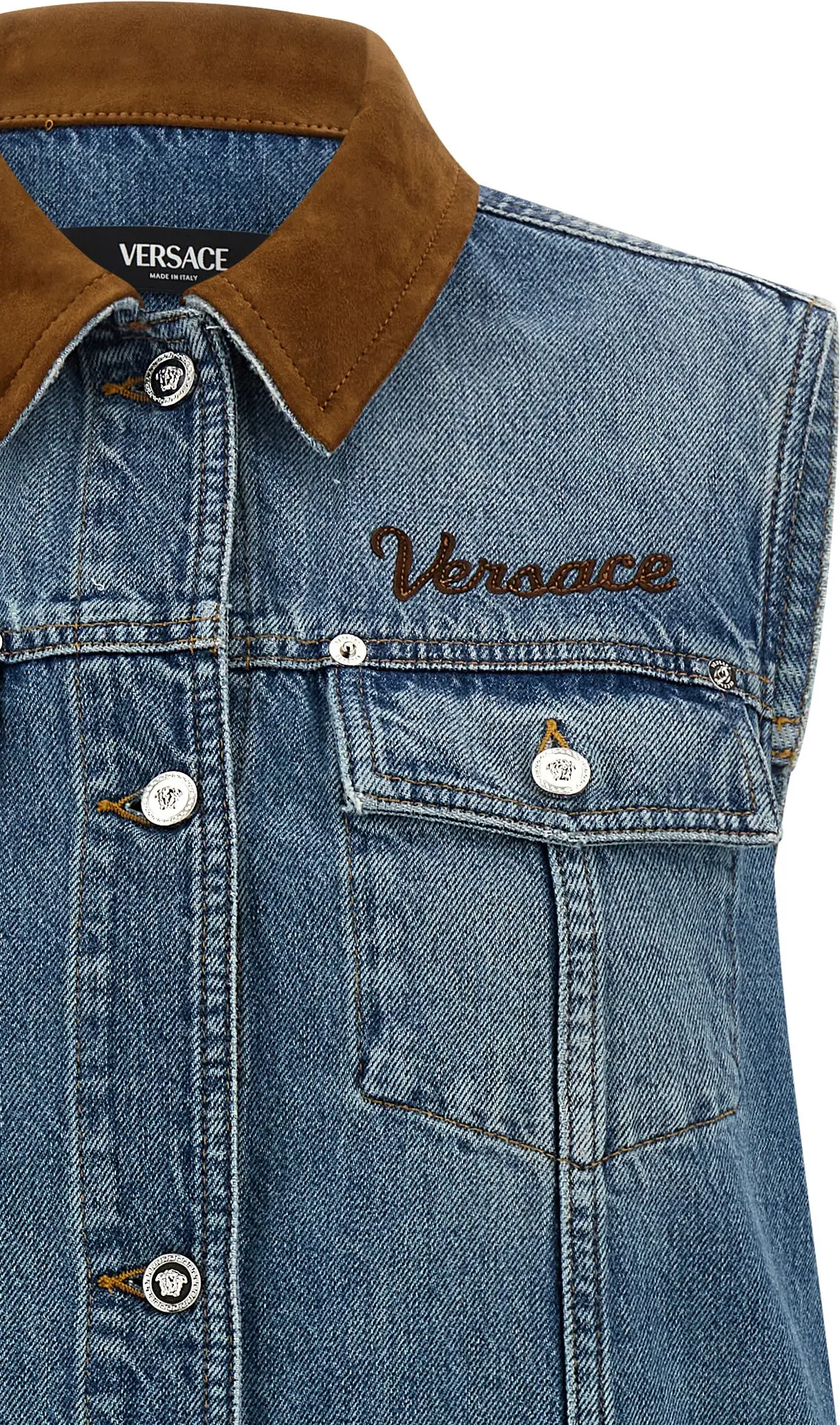 Versace Moviy Paxta Qisqa Kiyim