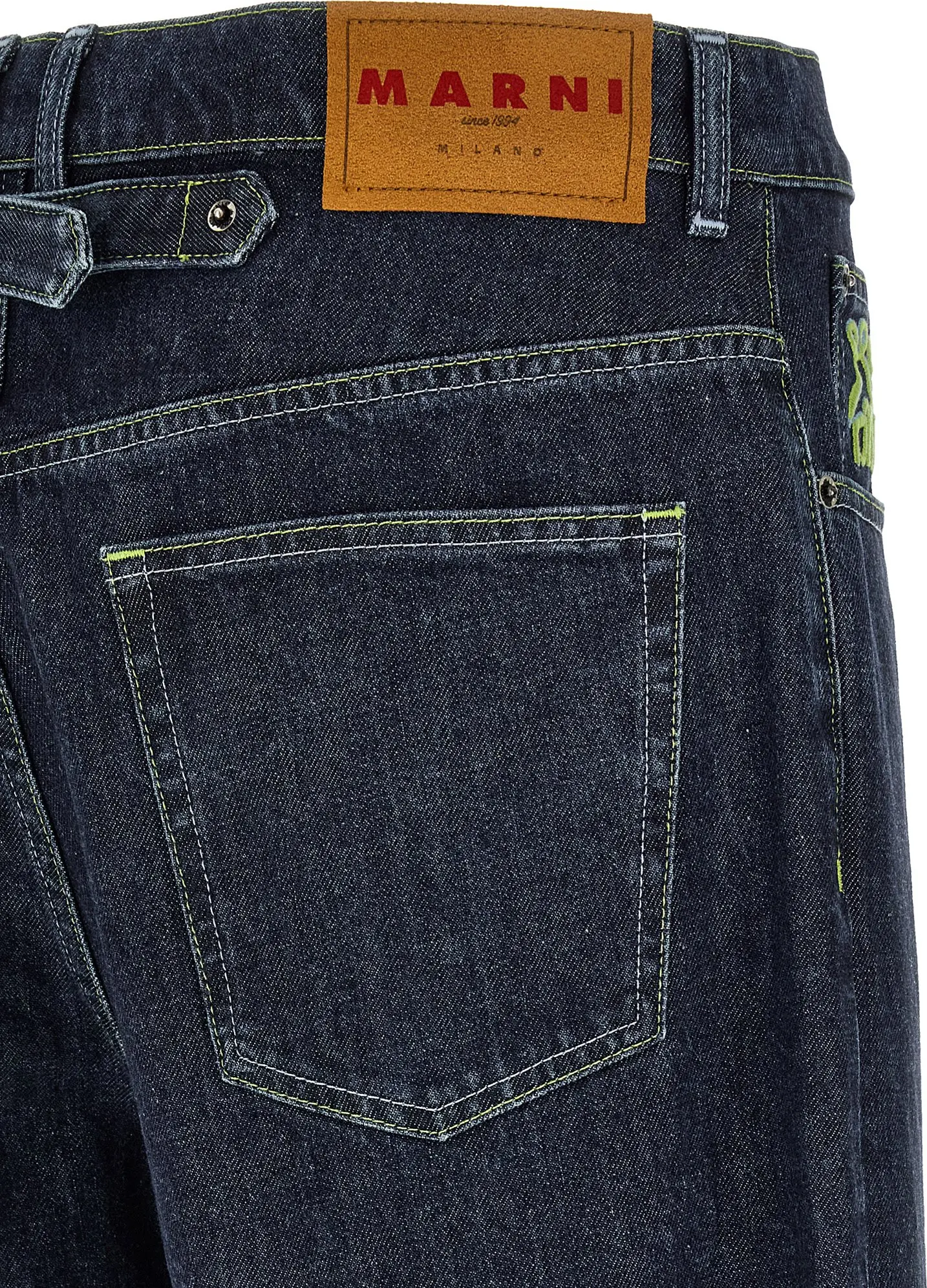 Blue Cotton Straight-Leg Jeans Marni