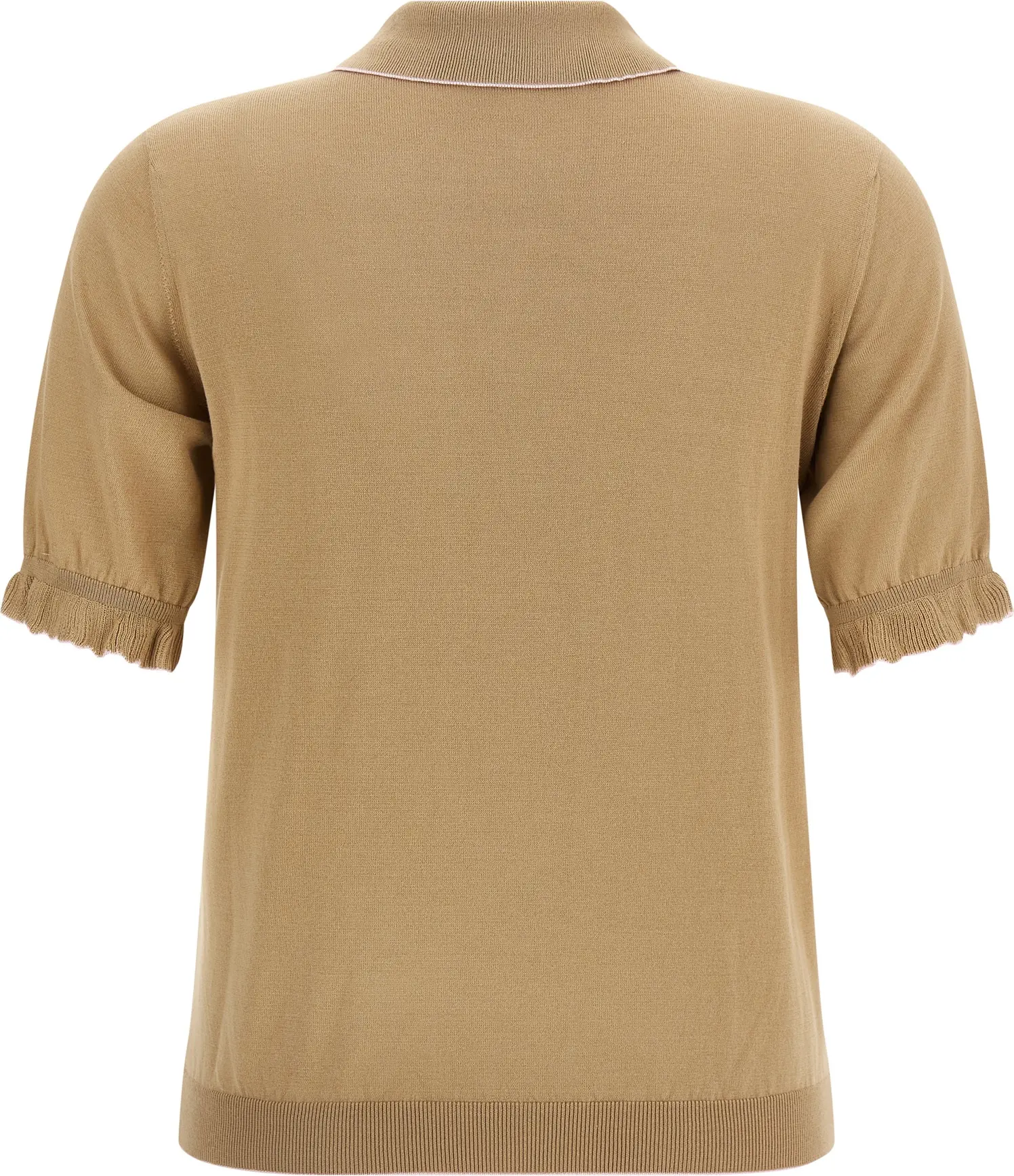 Beige Silk Polo Shirt Fabiana Filippi