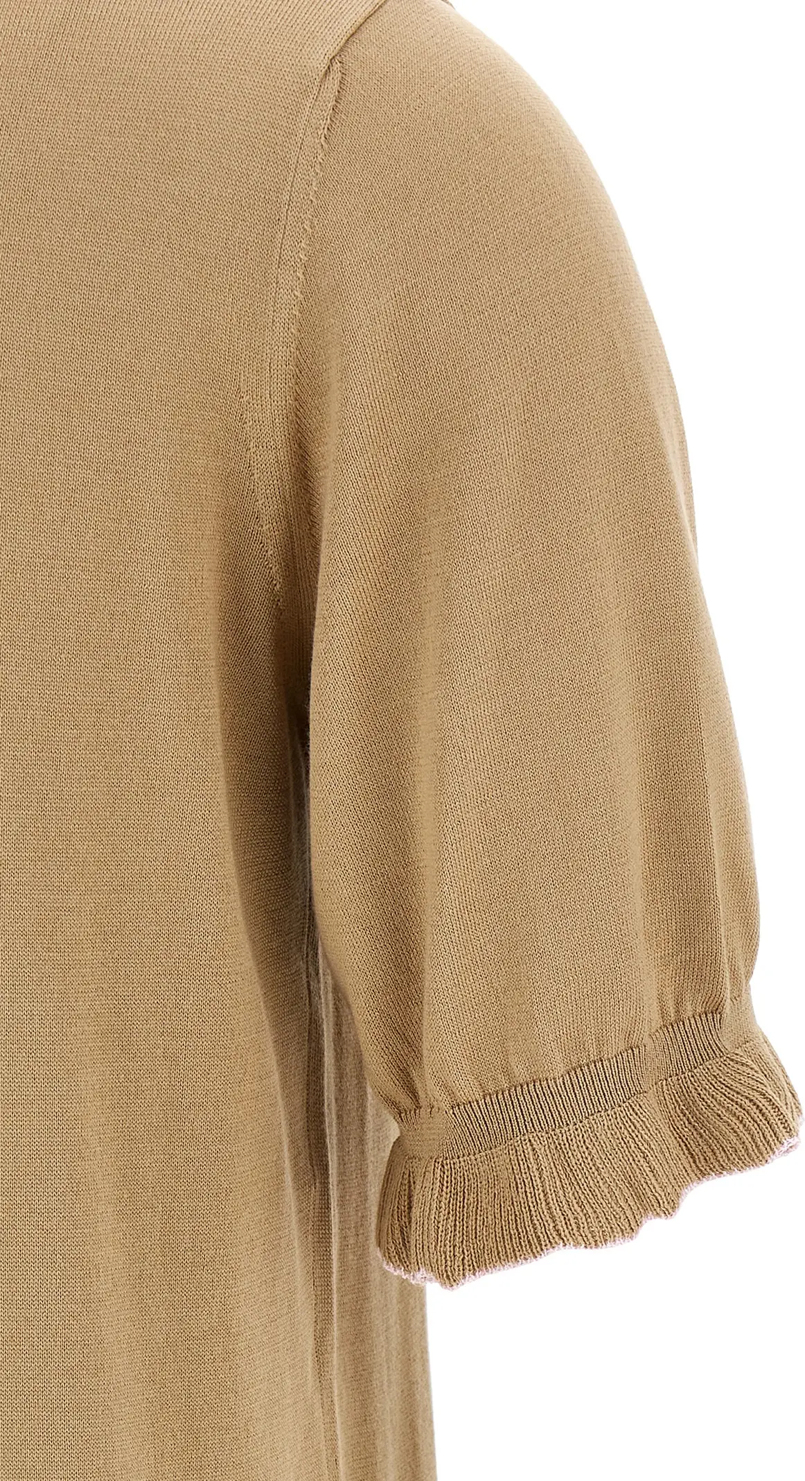 Beige Silk Polo Shirt Fabiana Filippi