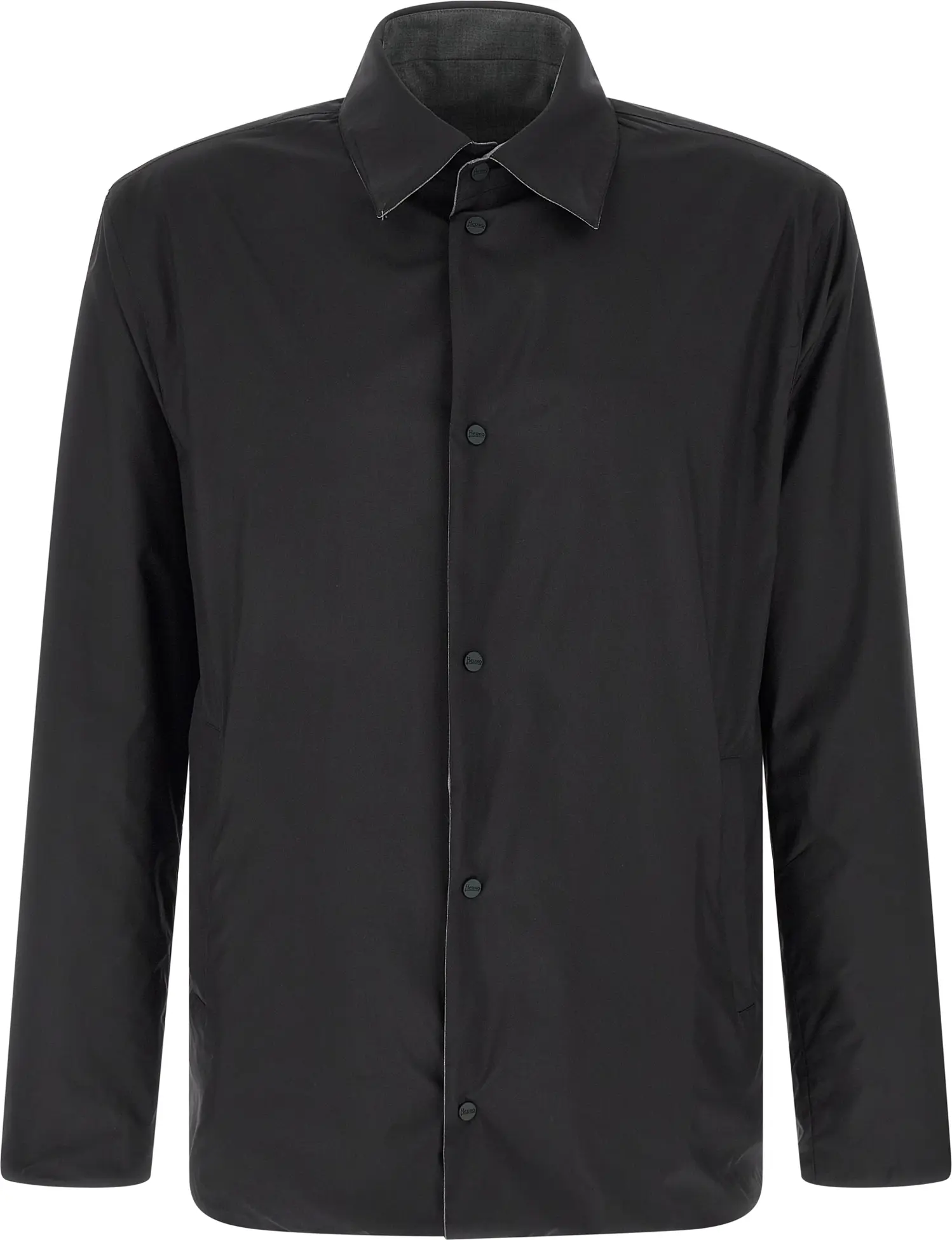 Gray Polyester Full-Length Jacket Herno