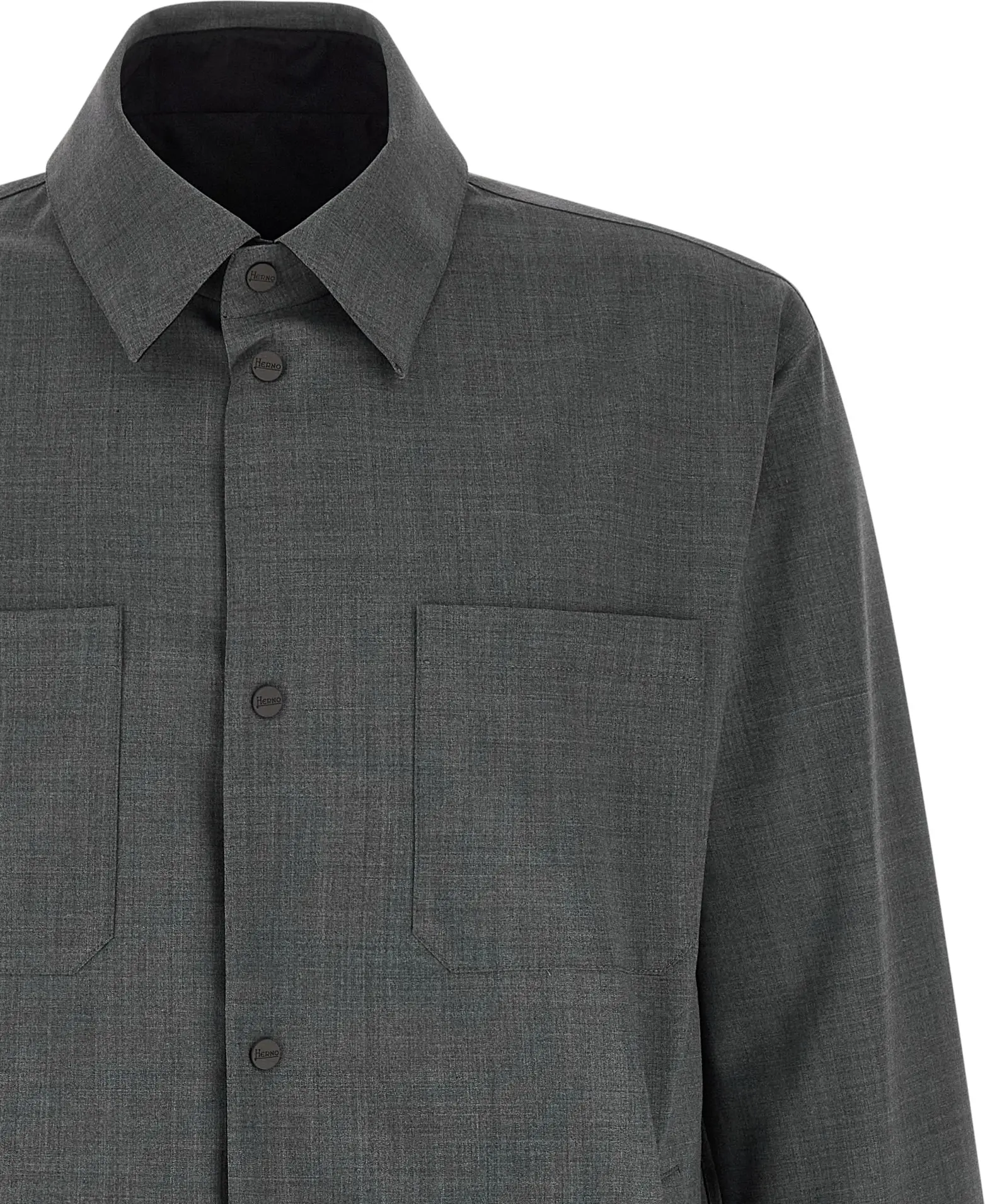 Gray Polyester Full-Length Jacket Herno