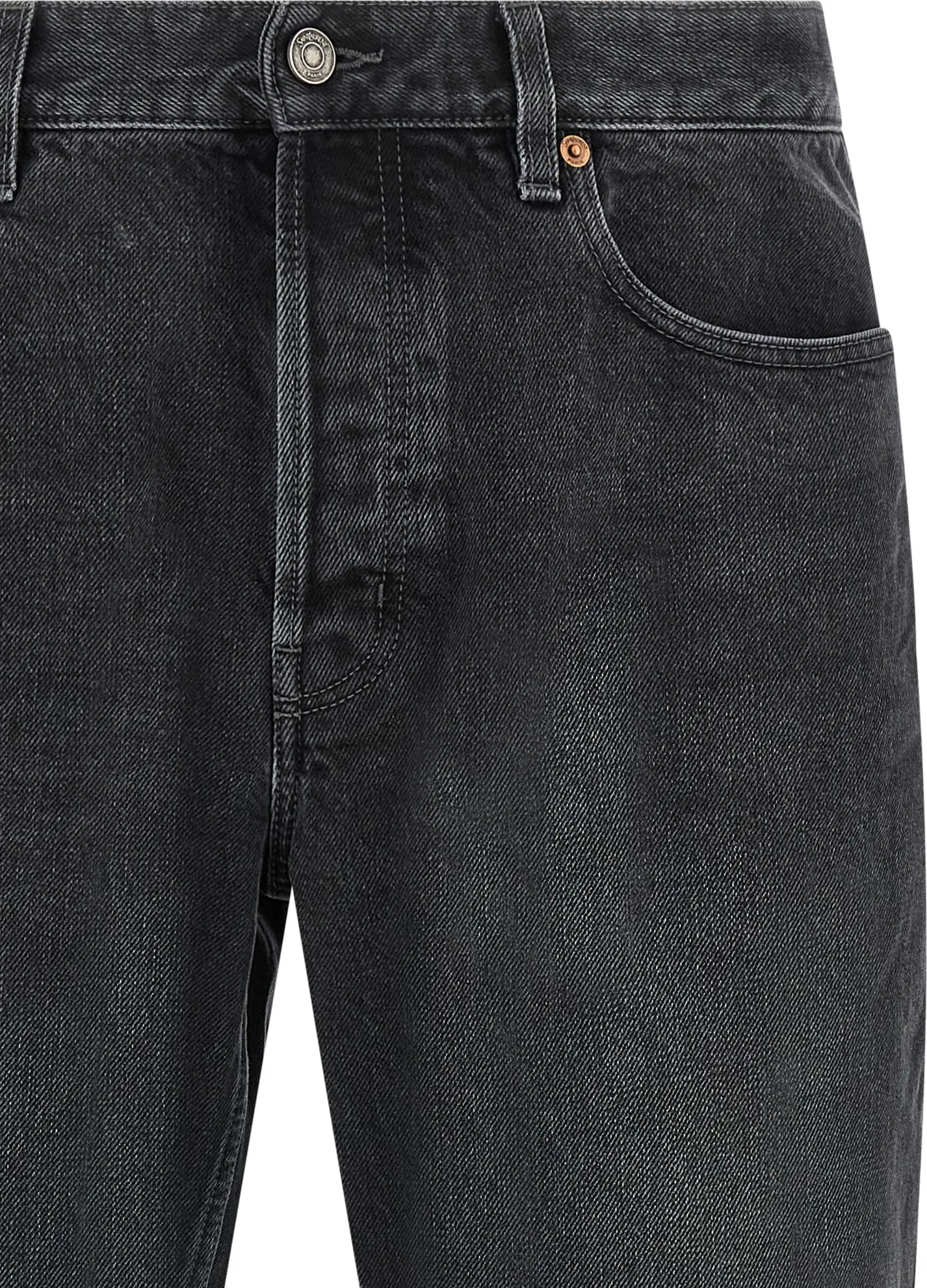 Черные джинсы Saint Laurent прямого кроя из хлопка