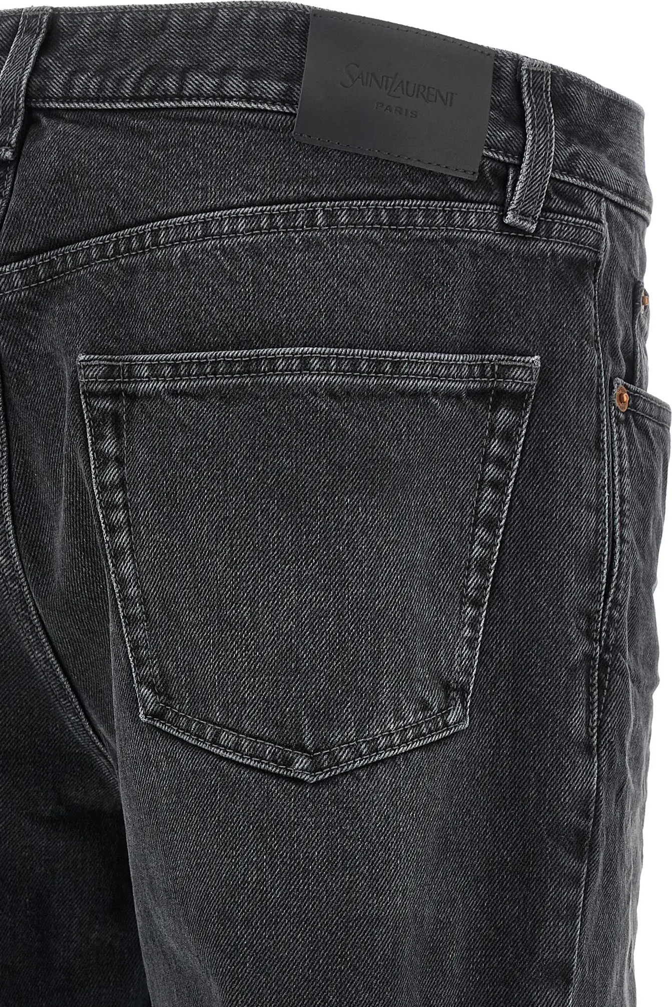 Черные джинсы Saint Laurent прямого кроя из хлопка