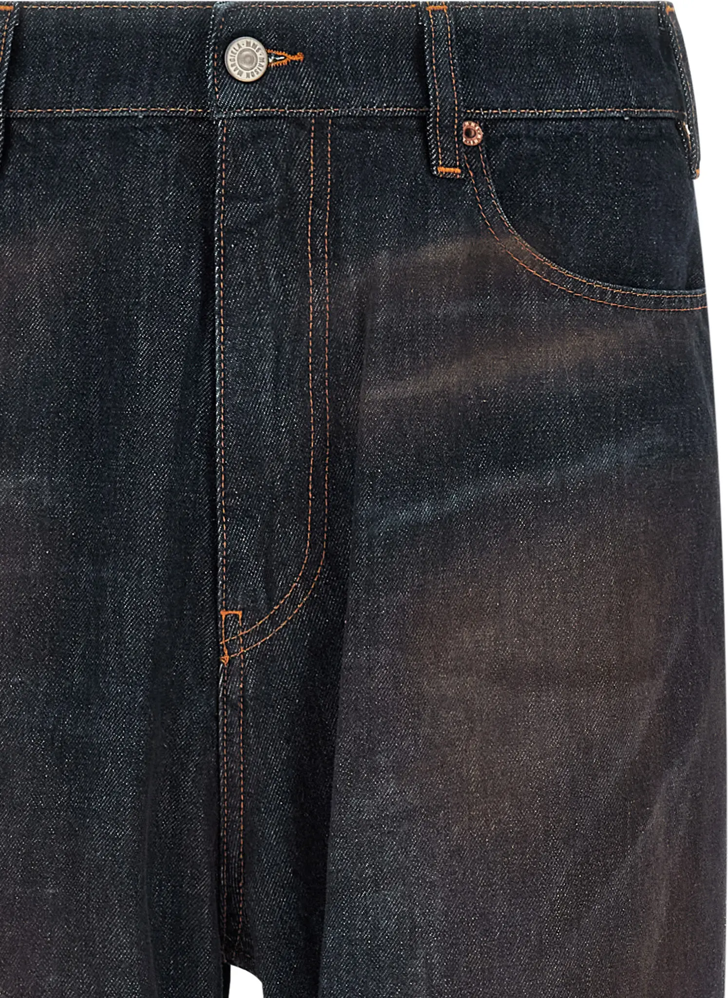 Синие джинсы прямого кроя MM6 Maison Margiela