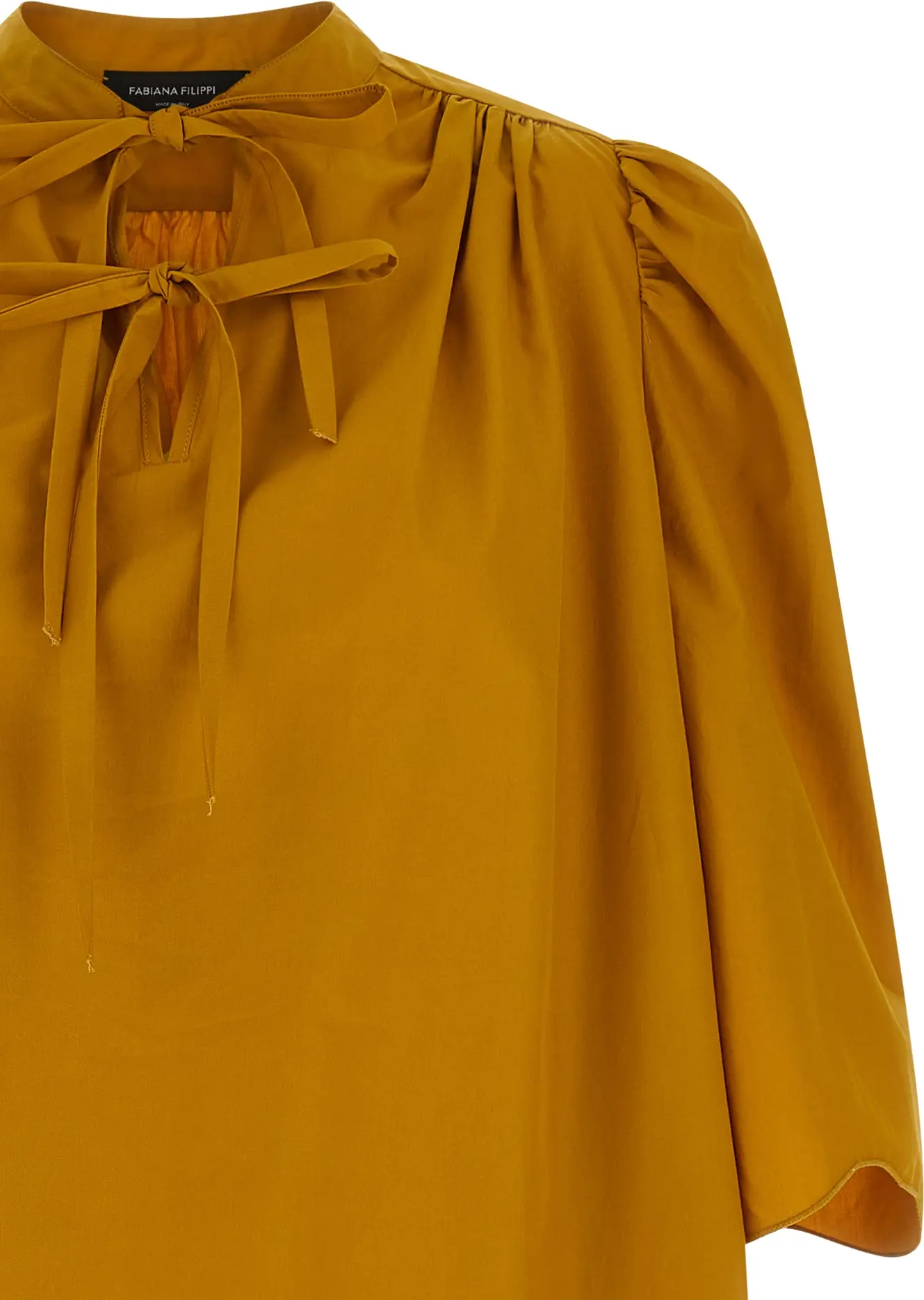 Bicolor Cotton Short Dress Fabiana Filippi