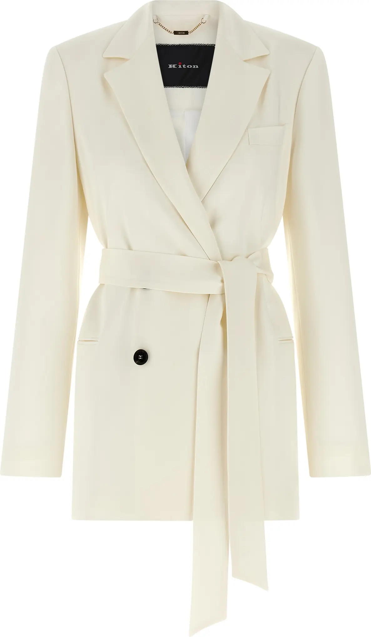 White Silk Blazer Kiton