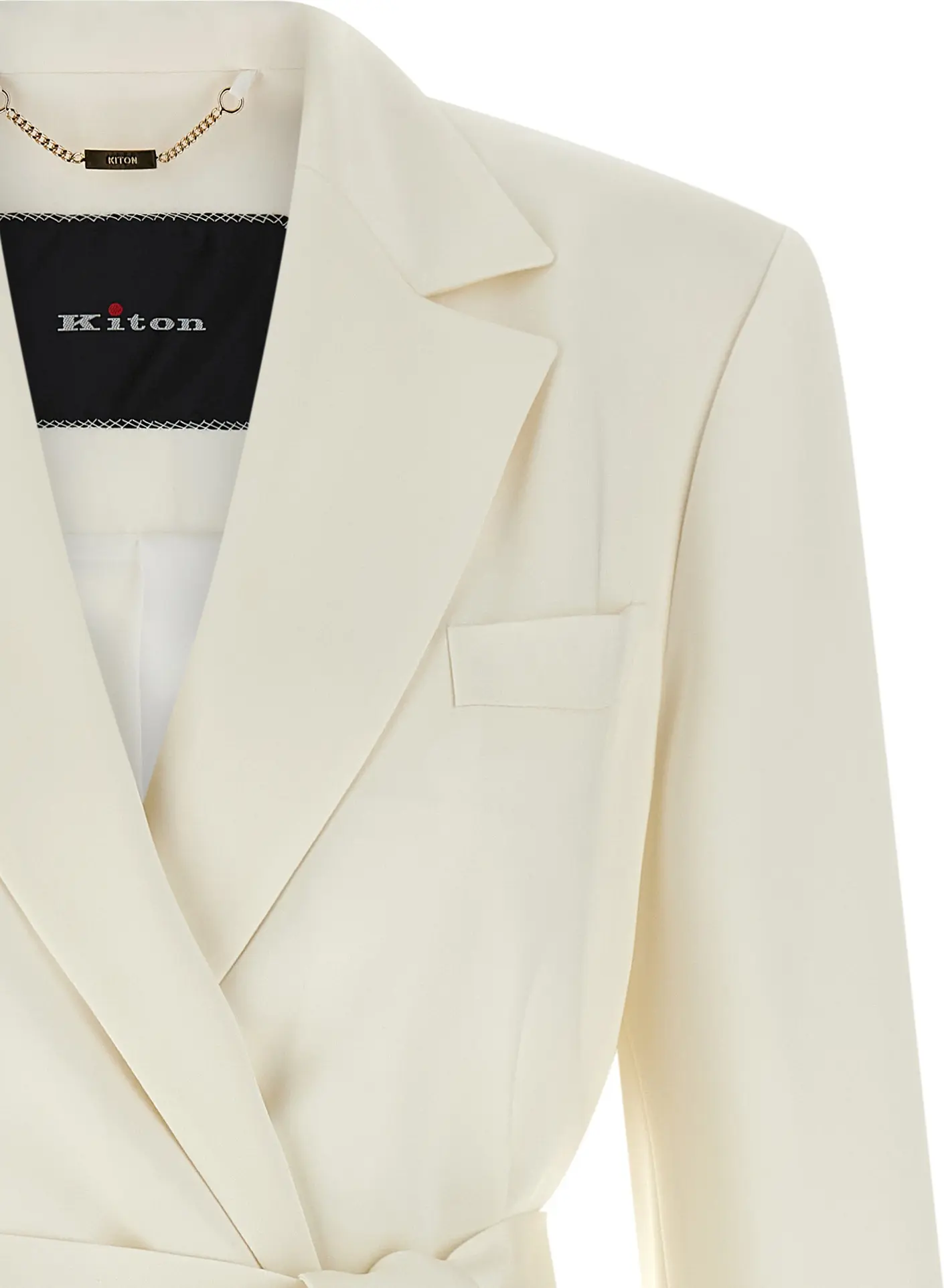 White Silk Blazer Kiton