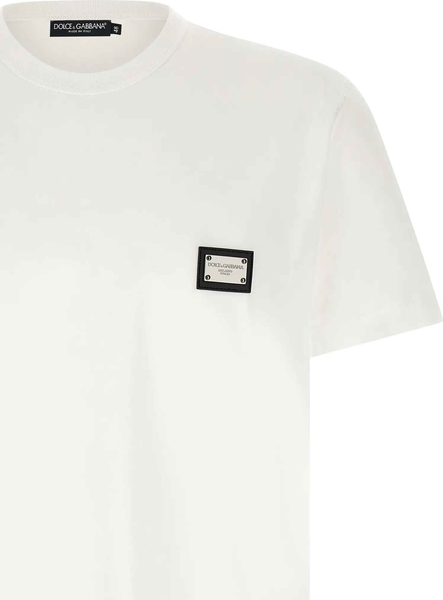 Dolce & Gabbana Oq Paxta Futbolka
