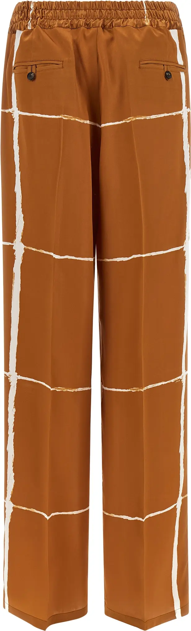 Brown Silk Casual Pants by Kiton