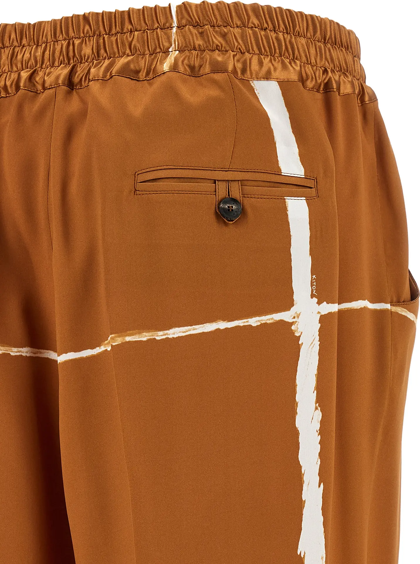 Brown Silk Casual Pants by Kiton