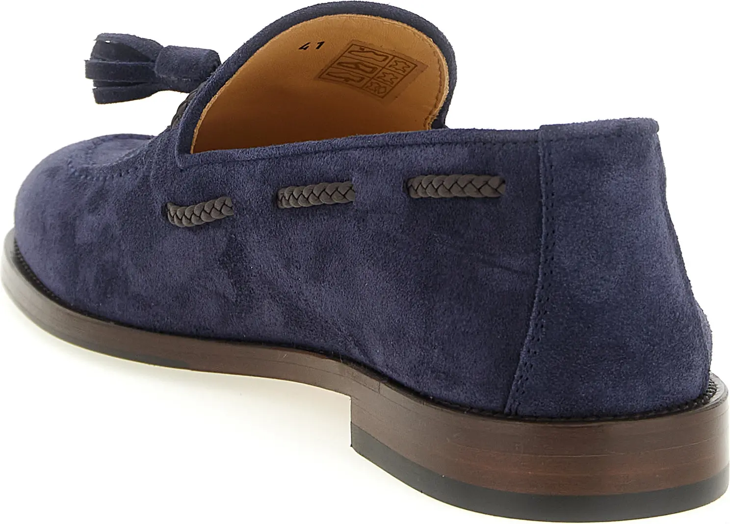 Синие лоферы из телячьей кожи Brunello Cucinelli