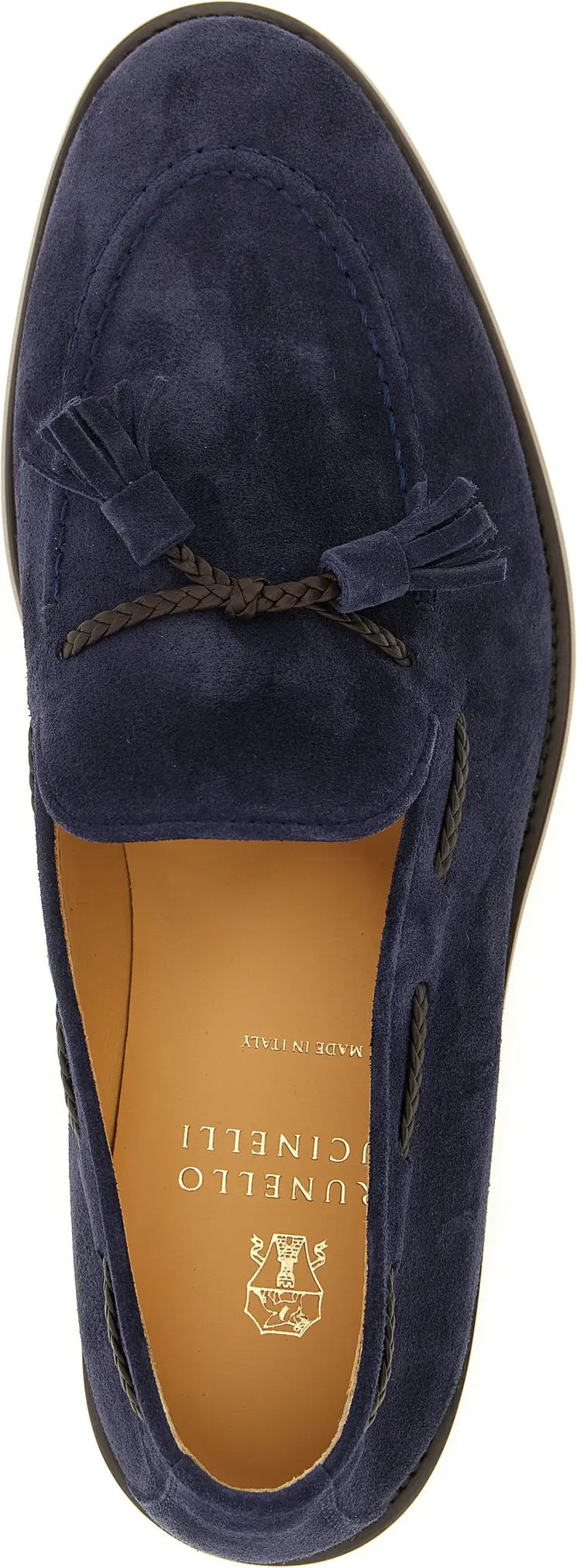Синие лоферы из телячьей кожи Brunello Cucinelli