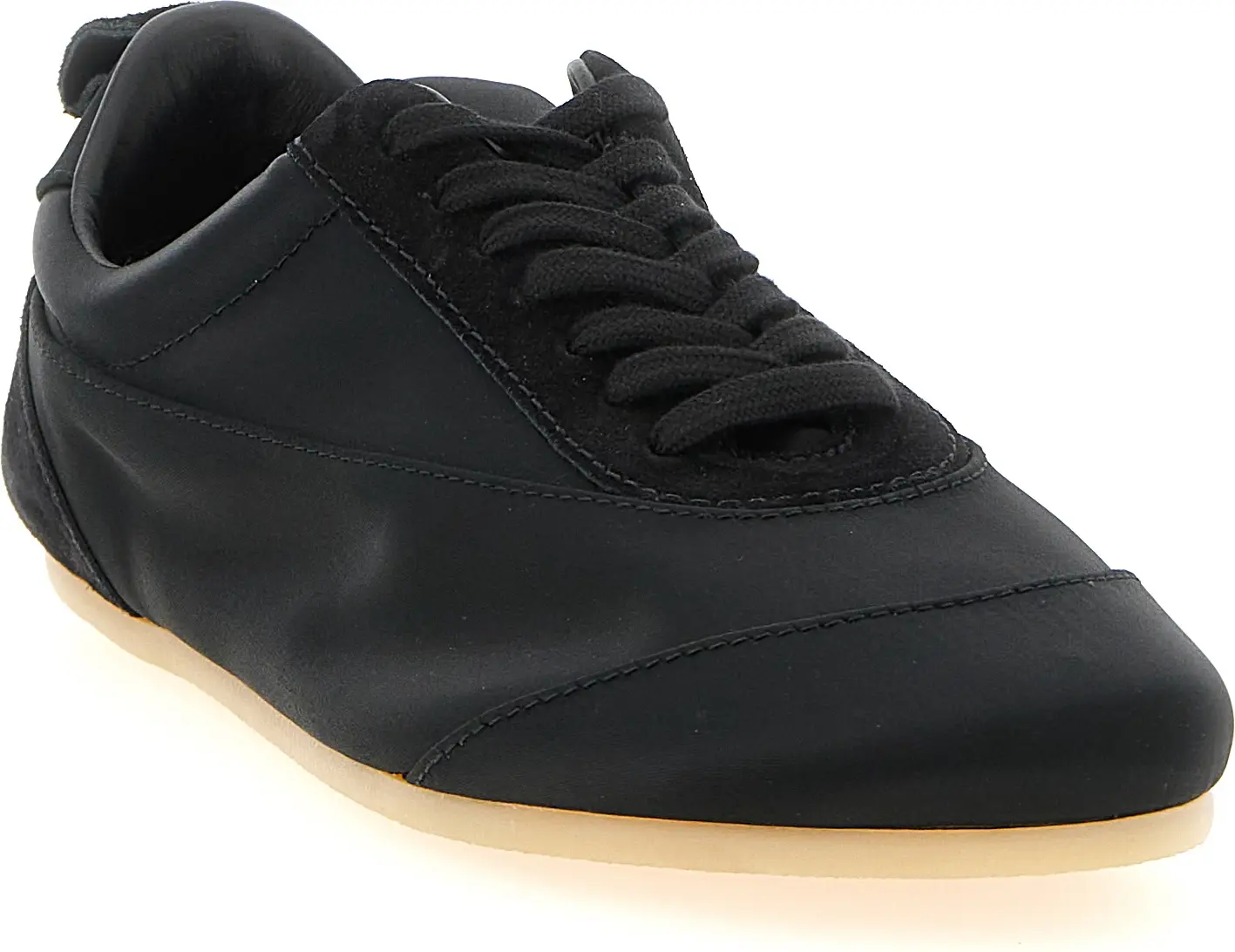Кроссовки Jil Sander черные хлопковые низкие