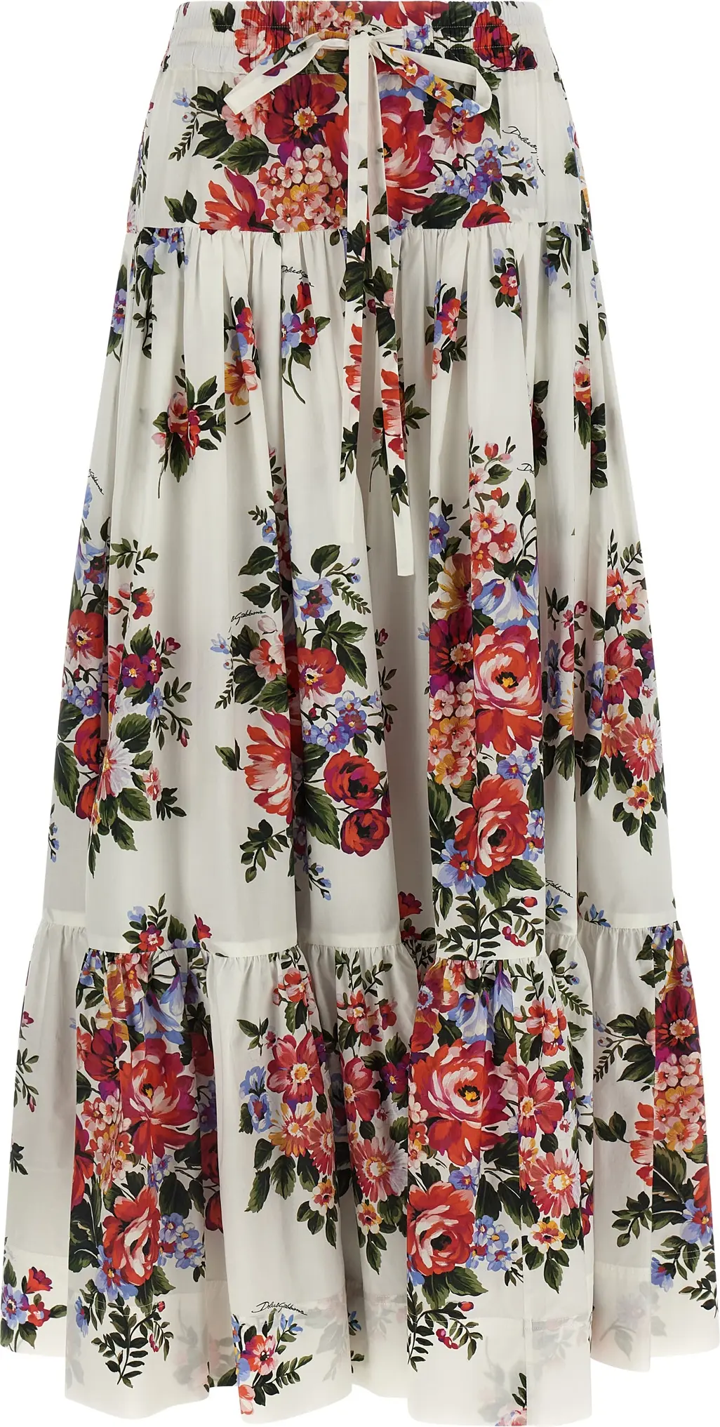 Белая хлопковая мини-юбка Dolce & Gabbana