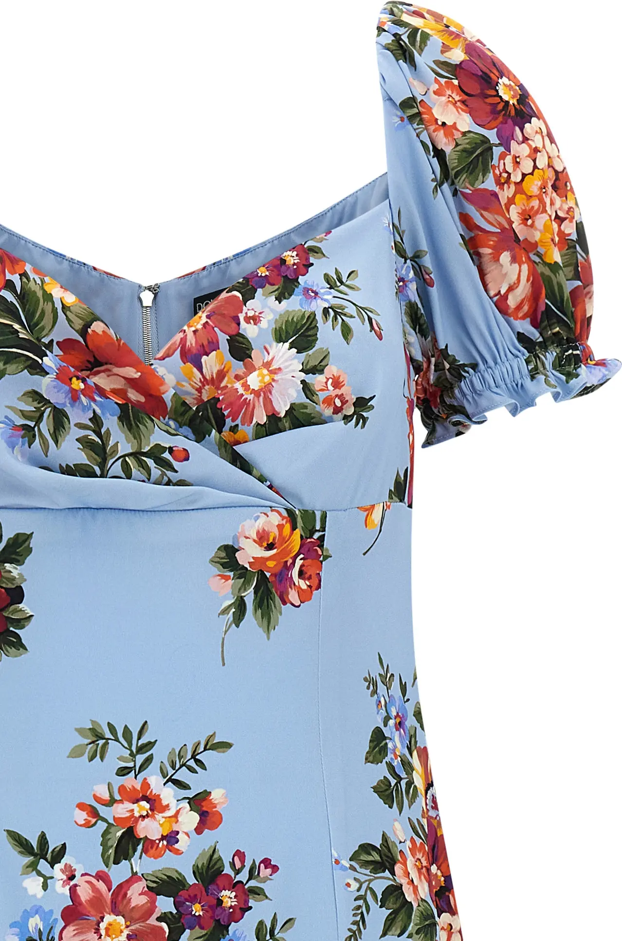 Blue Silk Midi Dress Dolce & Gabbana